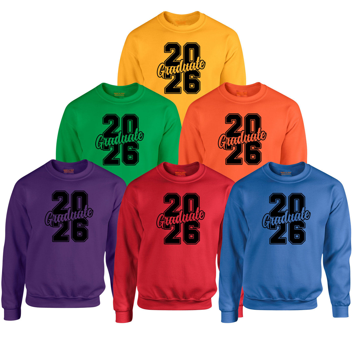 20Graduate26 Graduation Sweatshirt, Black Design image 6
