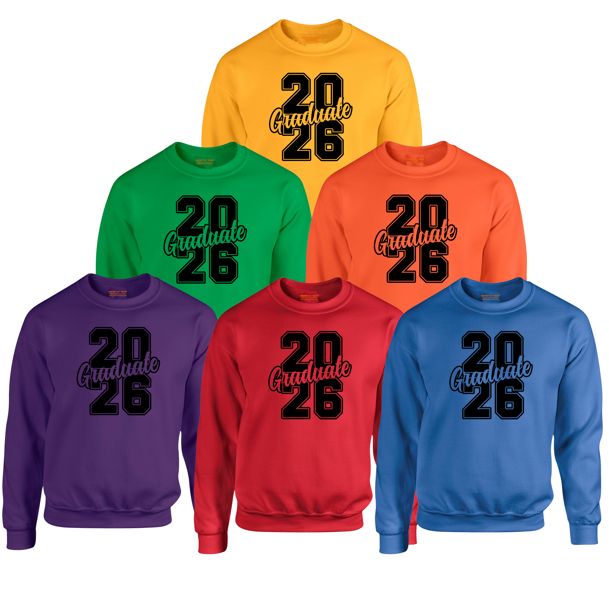 20Graduate26 Graduation Sweatshirt, Black Design image 6