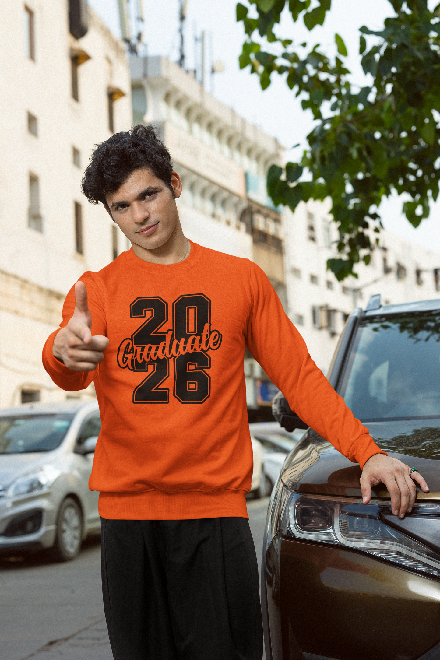 20Graduate26 Graduation Sweatshirt, Black Design image 3