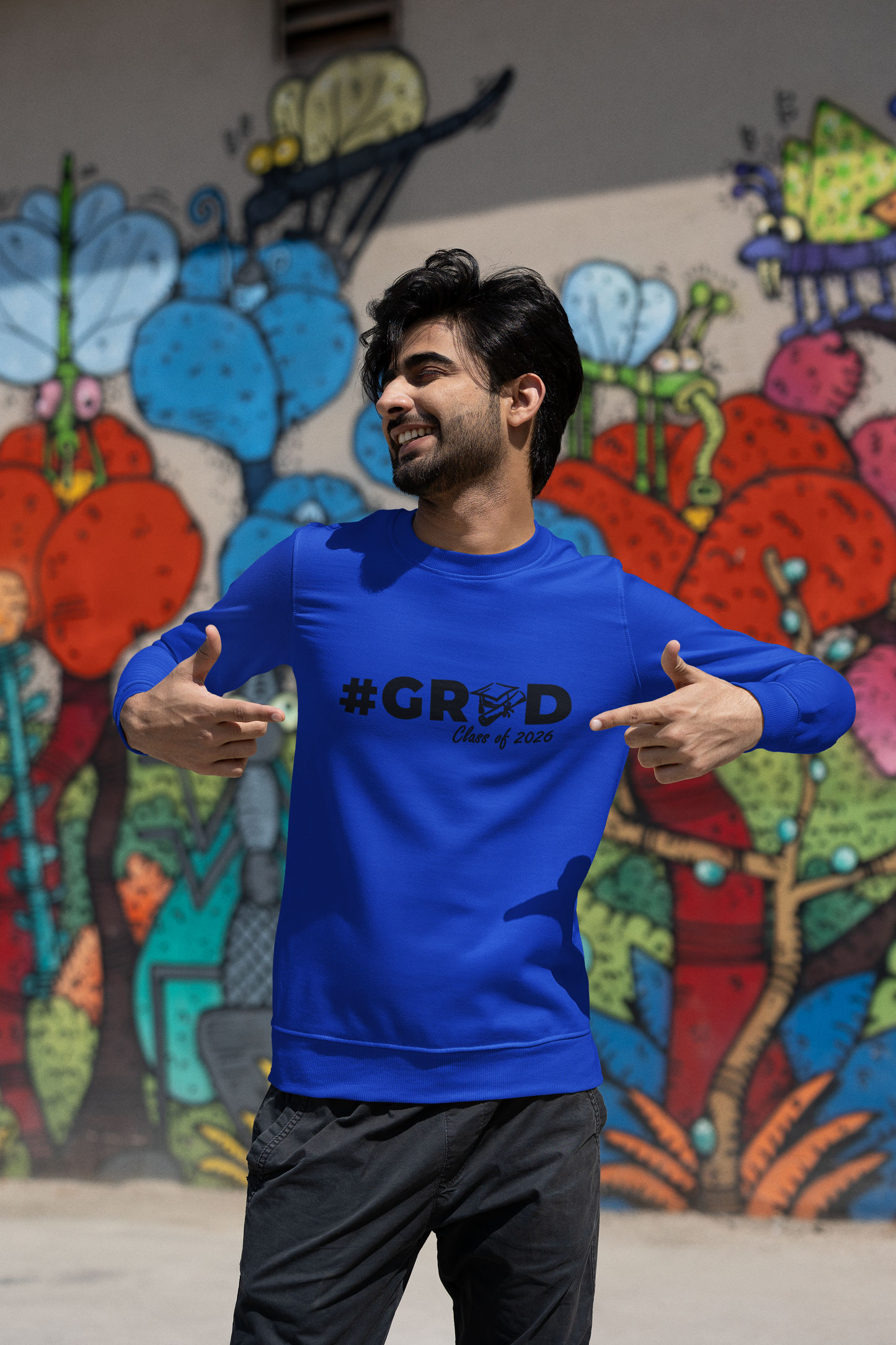 #GRAD: Class of 2026 Graduation Sweatshirt, Black Design image 5