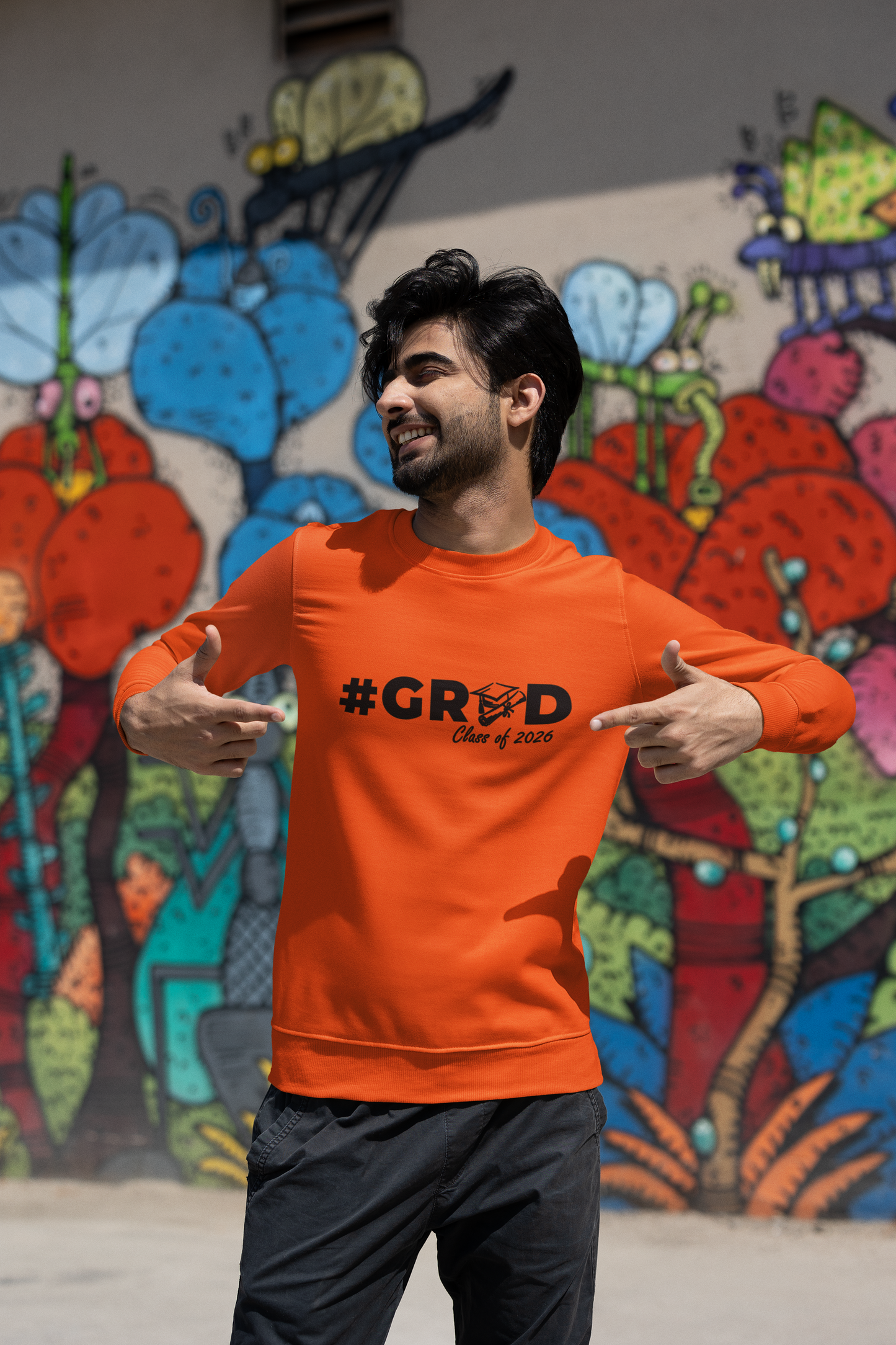 #GRAD: Class of 2026 Graduation Sweatshirt, Black Design image 3