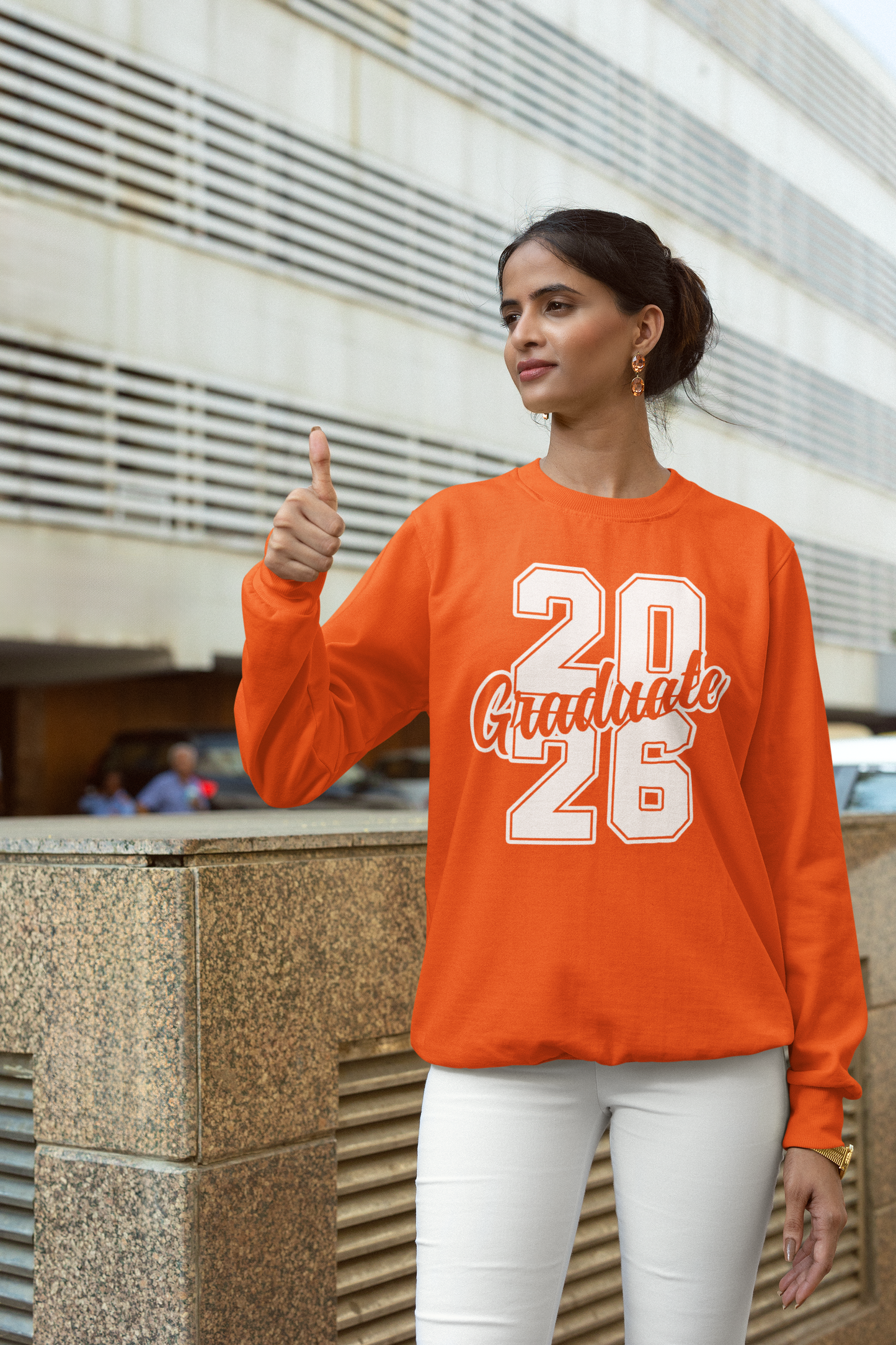 20Graduate26 Graduation Sweatshirt, White Design image 2