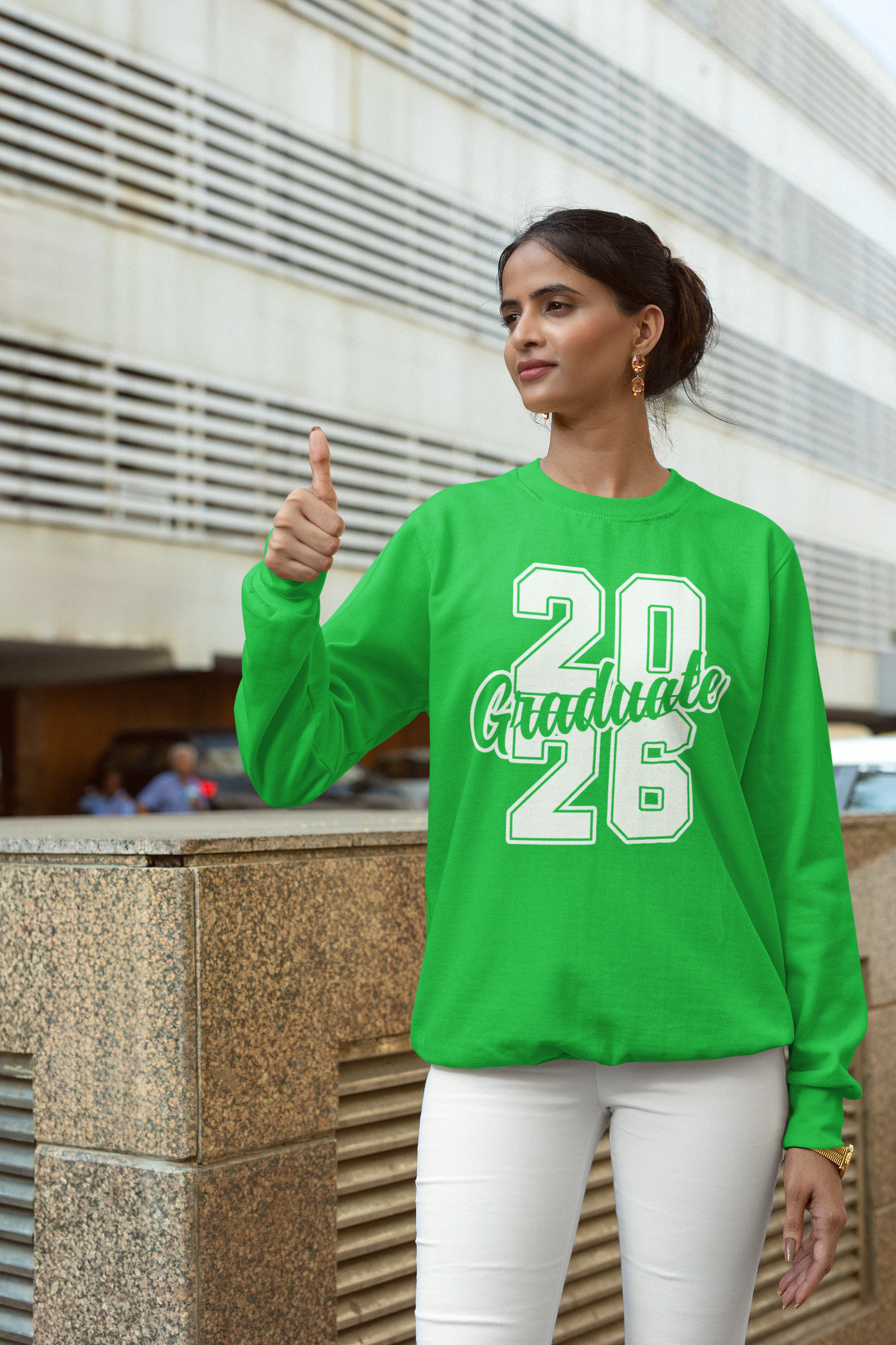 20Graduate26 Graduation Sweatshirt, White Design image 3