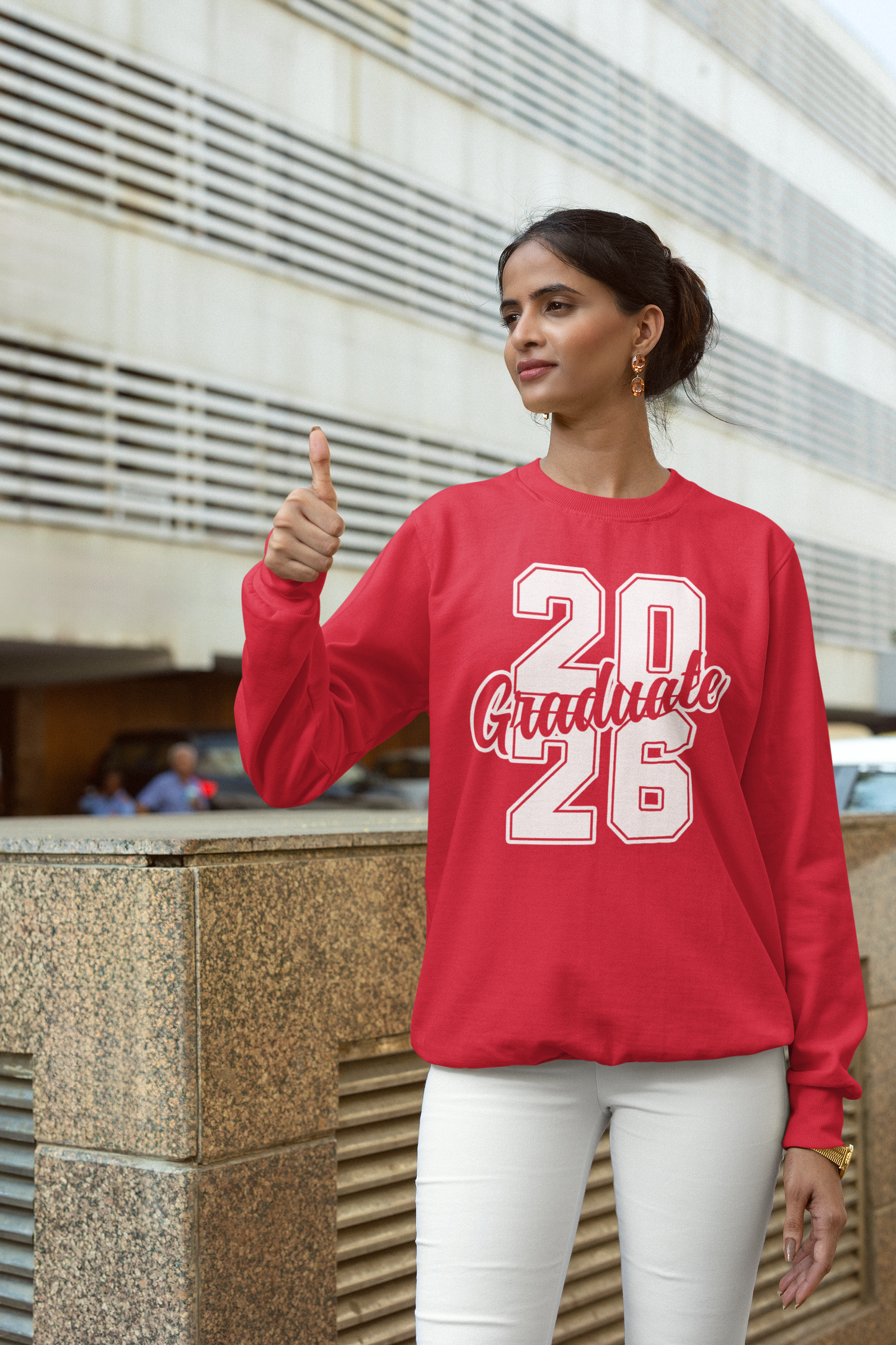 20Graduate26 Graduation Sweatshirt, White Design image 5