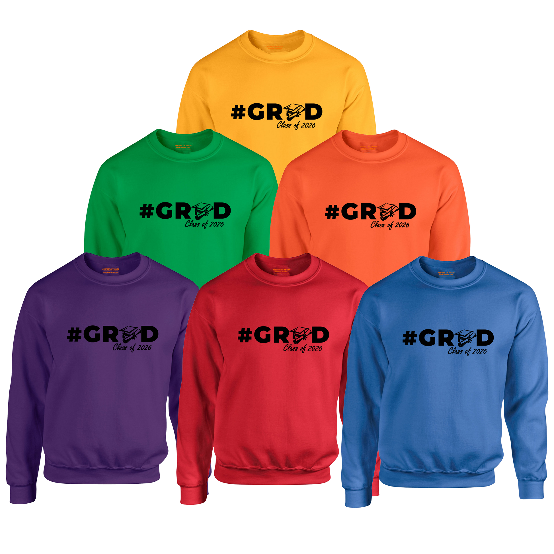 #GRAD: Class of 2026 Graduation Sweatshirt, Black Design image 6