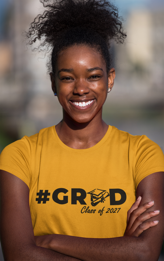 #GRAD Class of 2027 Graduation T-Shirt – Black Graphic