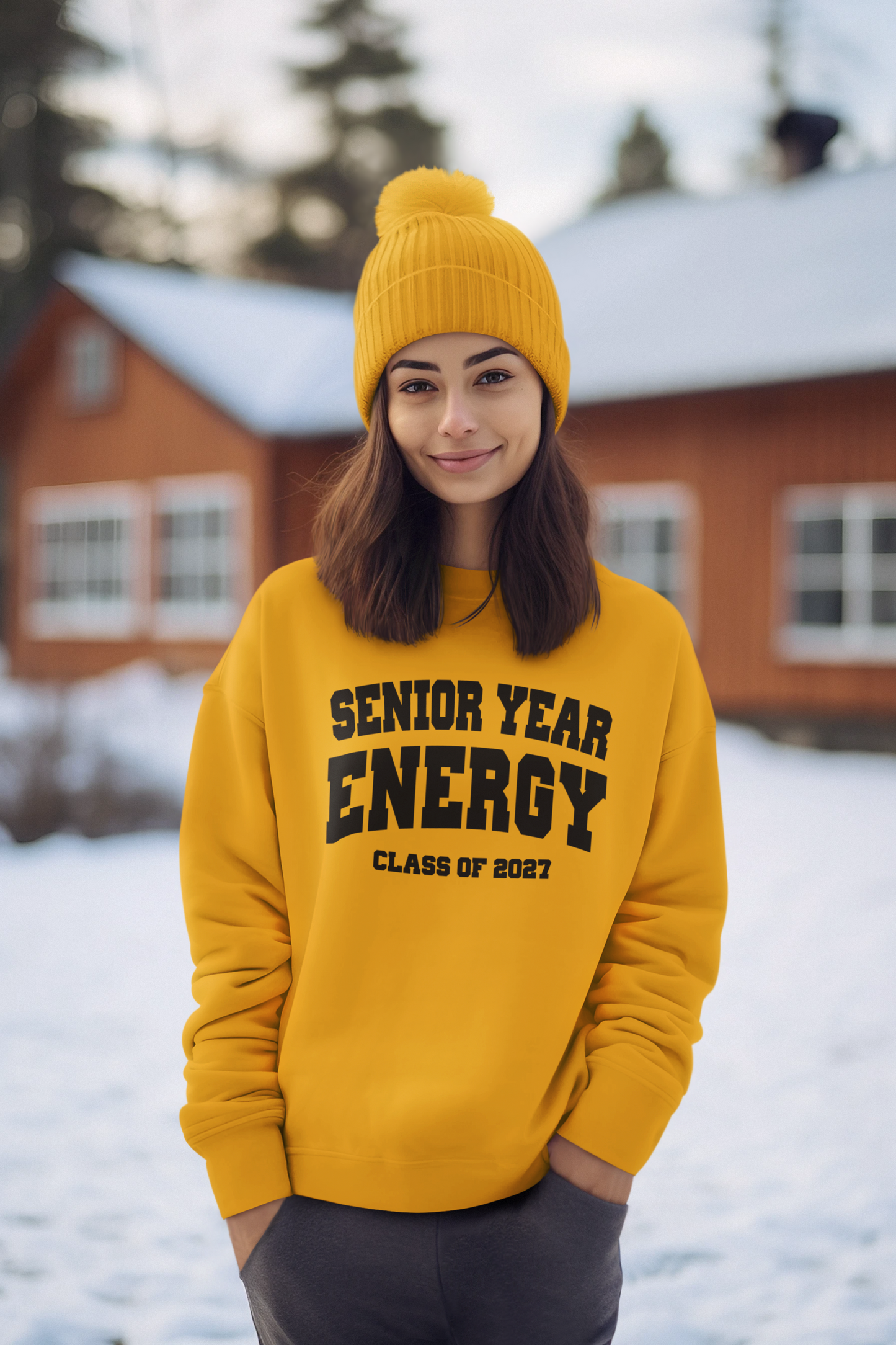 Senior Year Energy Class of 2027 Sweatshirt – Black Graphic