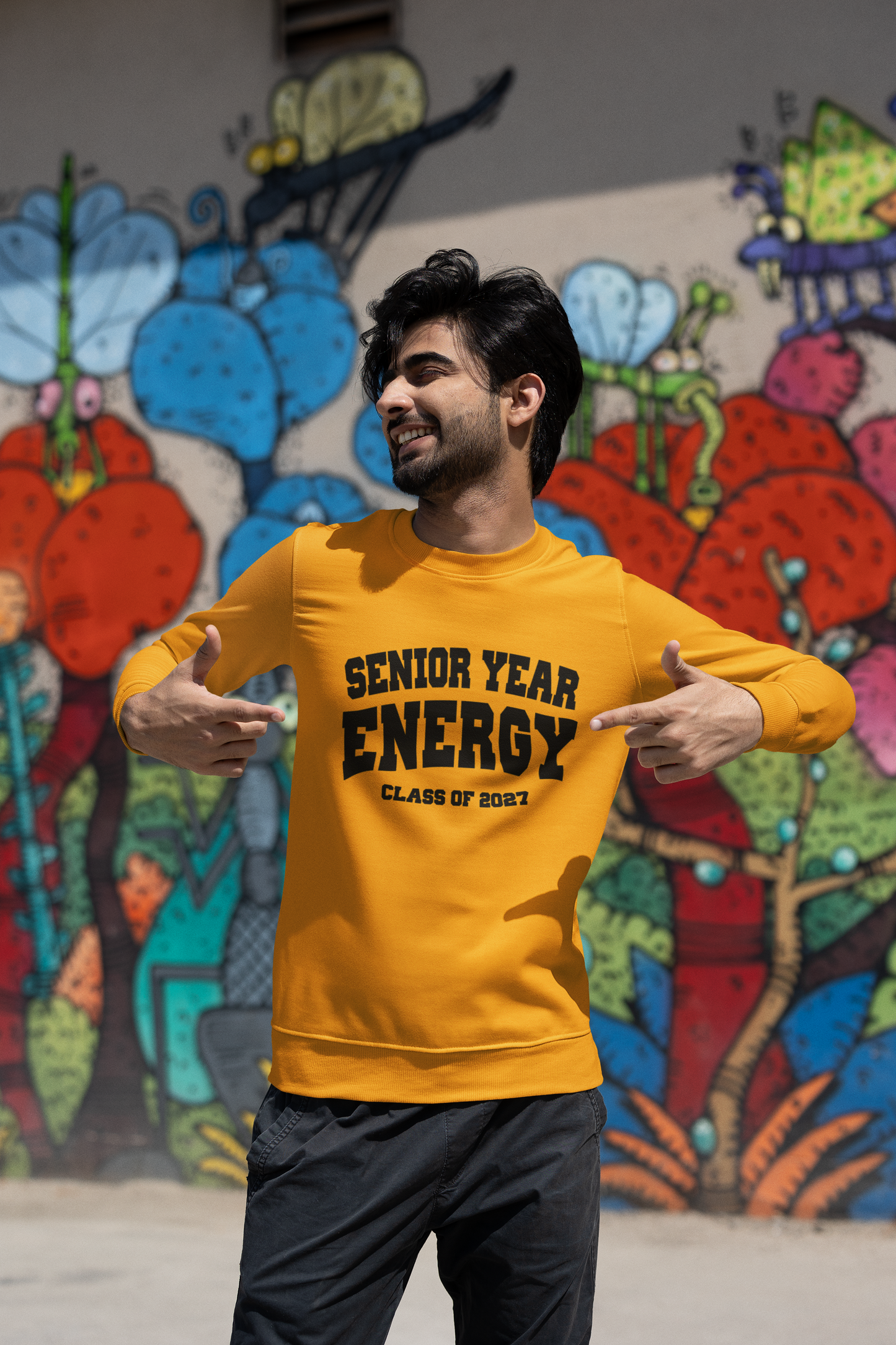 Senior Year Energy Class of 2027 Sweatshirt – Black Graphic
