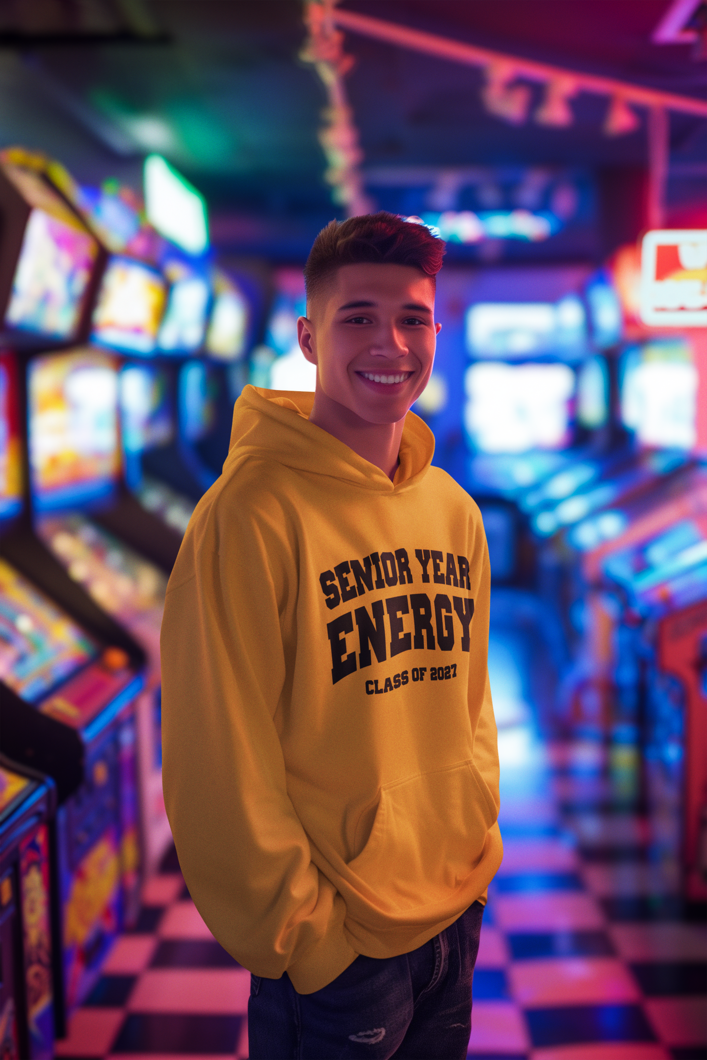 Senior Year Energy Class of 2027 Hoodie – Black Graphic
