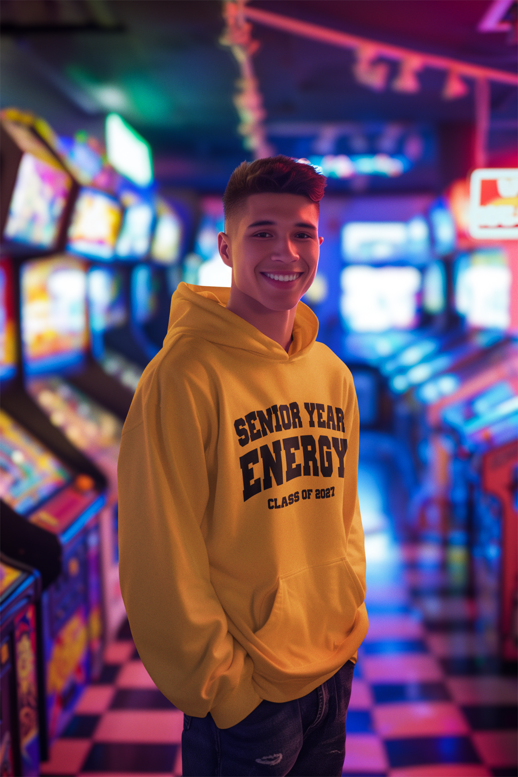 Senior Year Energy Class of 2027 Hoodie – Black Graphic