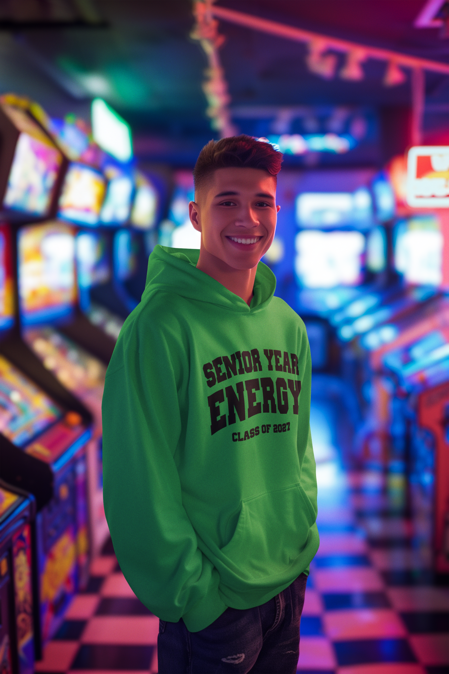 Senior Year Energy Class of 2027 Hoodie – Black Graphic