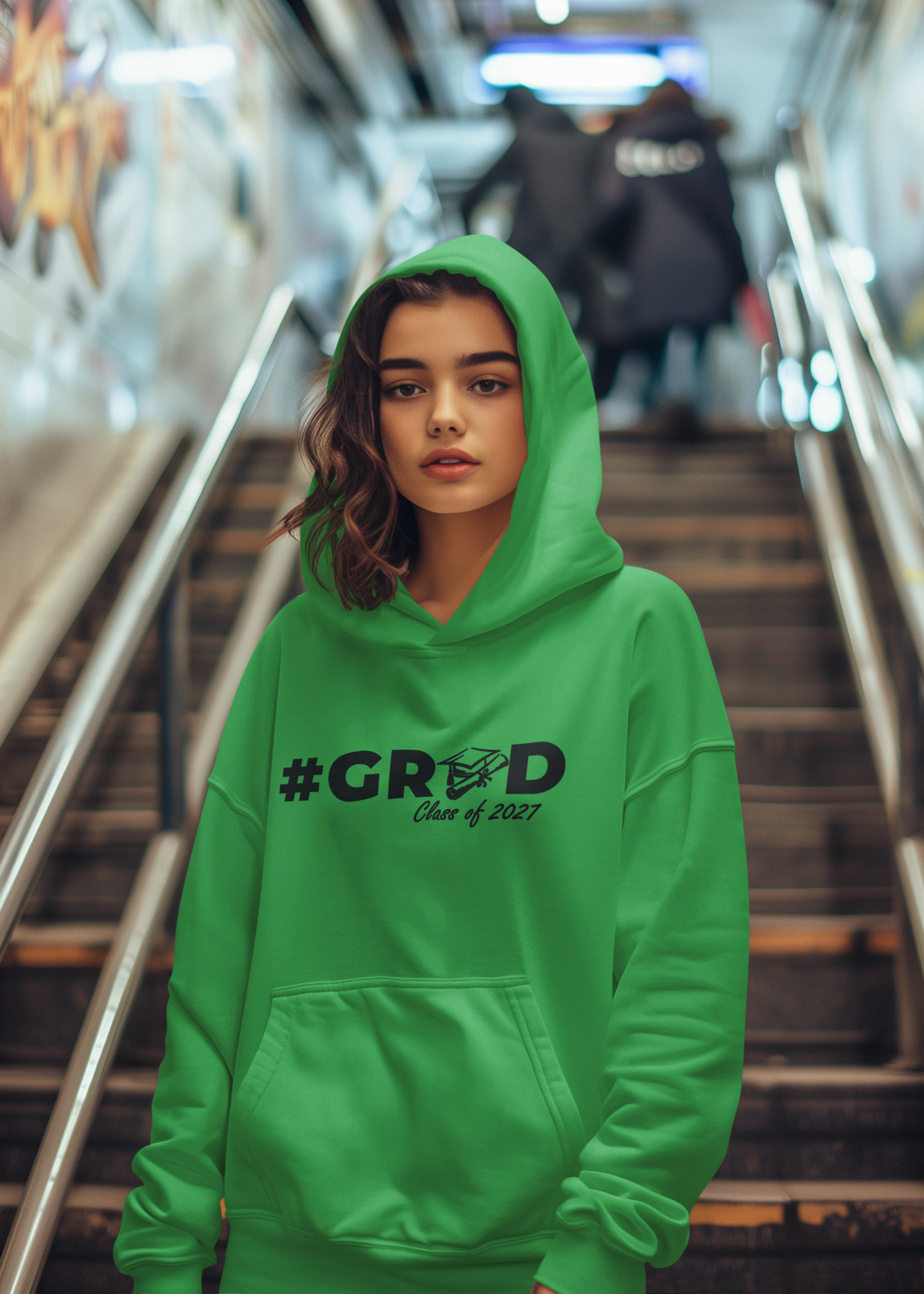 #GRAD Class of 2027 Graduation Hoodie – Black Graphic