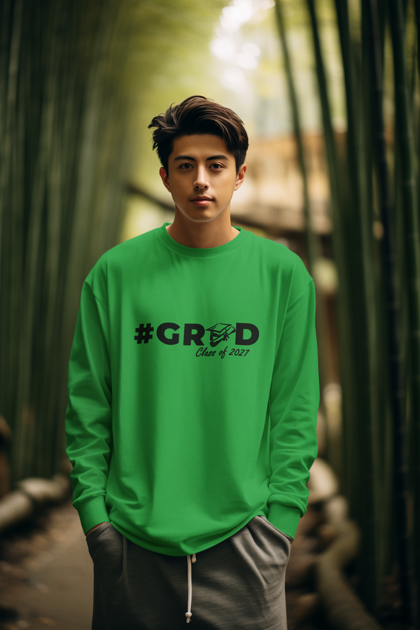 #GRAD Class of 2027 Graduation Sweatshirt– Black Graphic