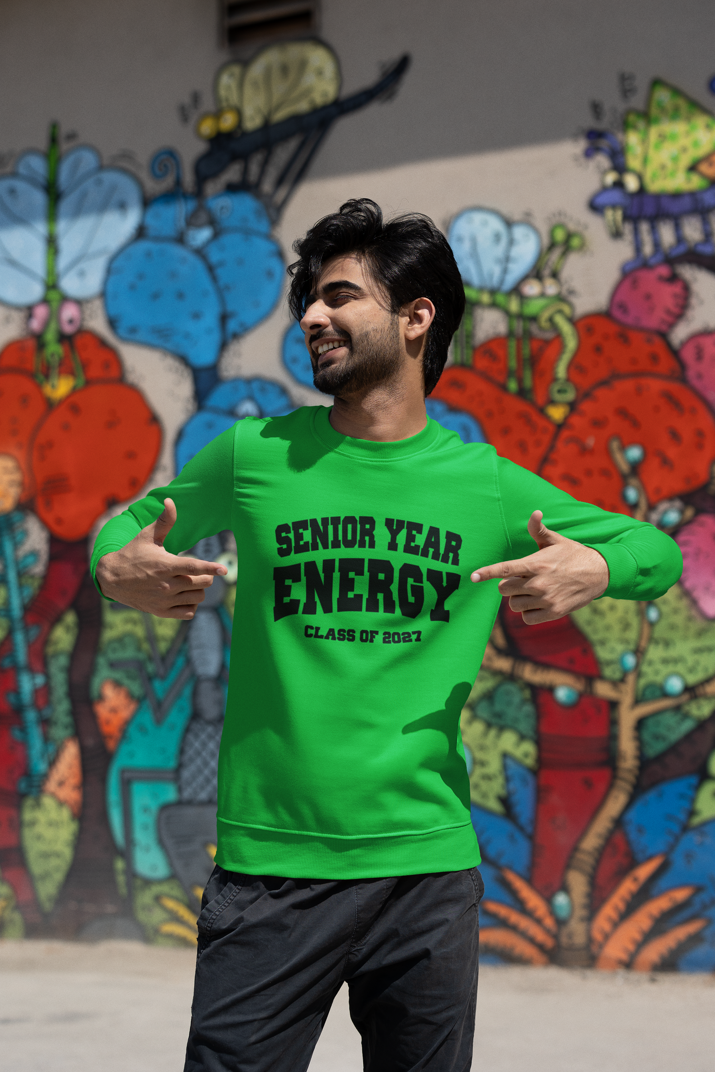 Senior Year Energy Class of 2027 Sweatshirt – Black Graphic