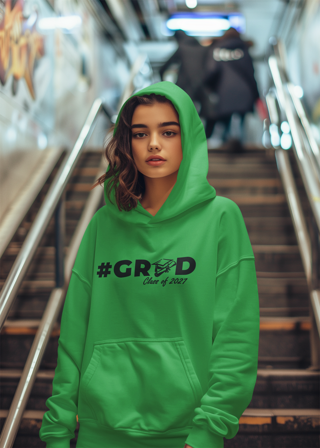 #GRAD Class of 2027 Graduation Hoodie – Black Graphic