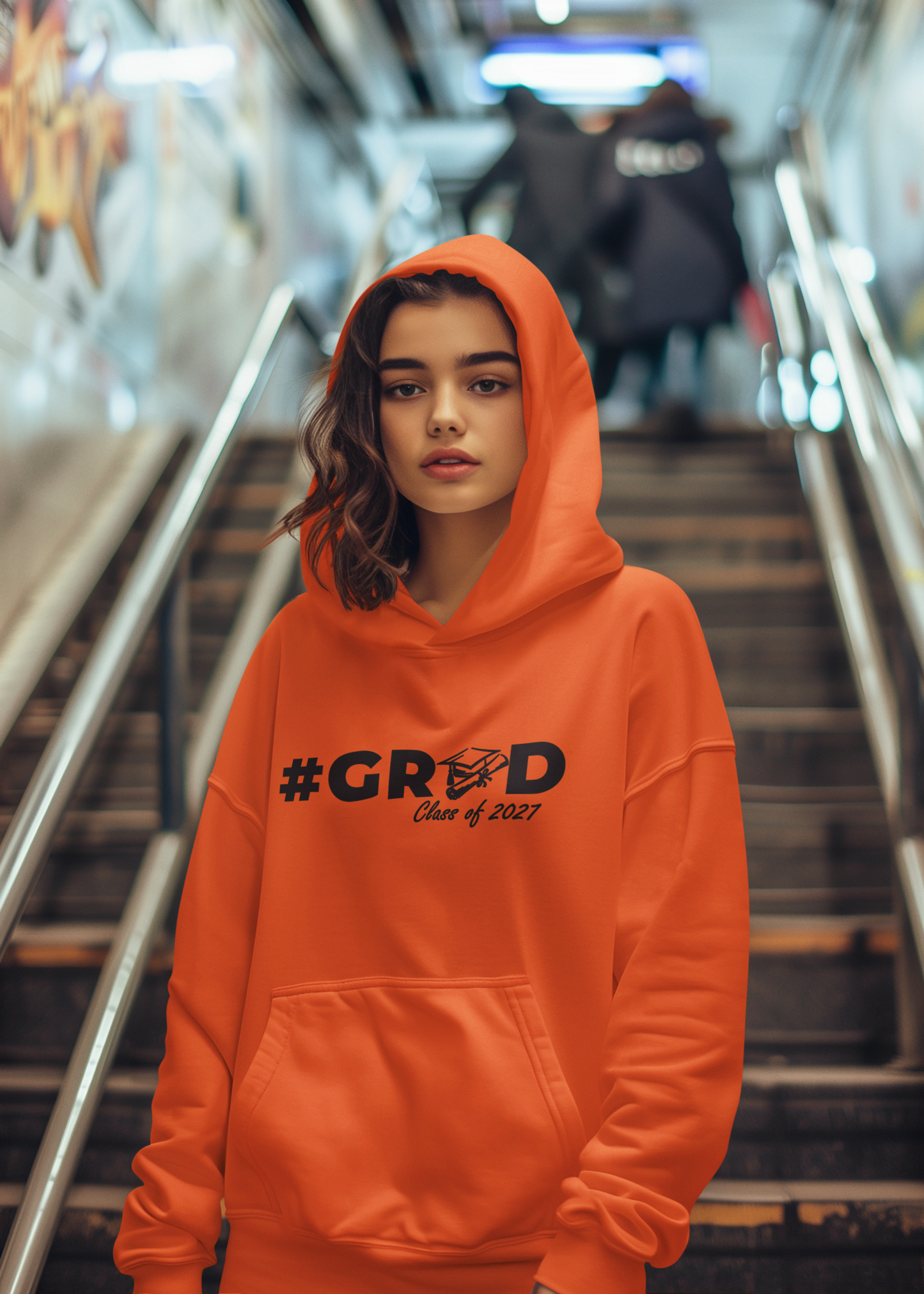 #GRAD Class of 2027 Graduation Hoodie – Black Graphic