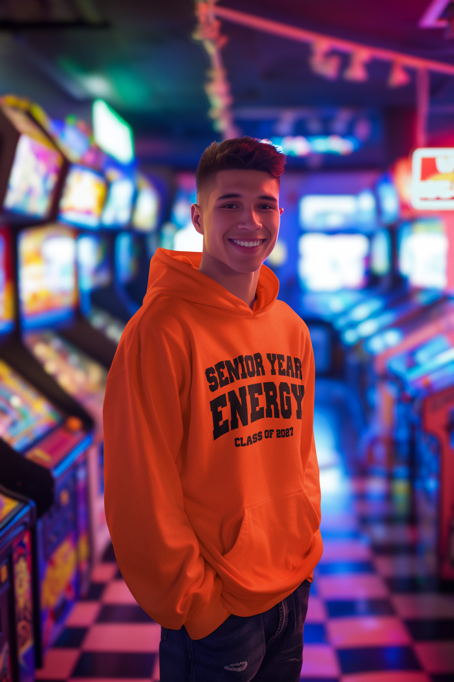 Senior Year Energy Class of 2027 Hoodie – Black Graphic