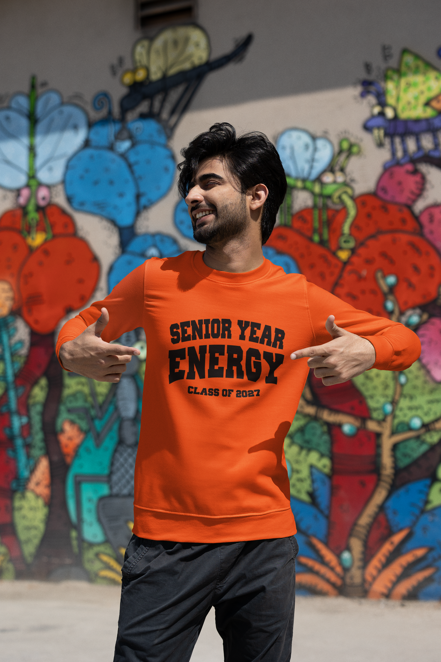 Senior Year Energy Class of 2027 Sweatshirt – Black Graphic