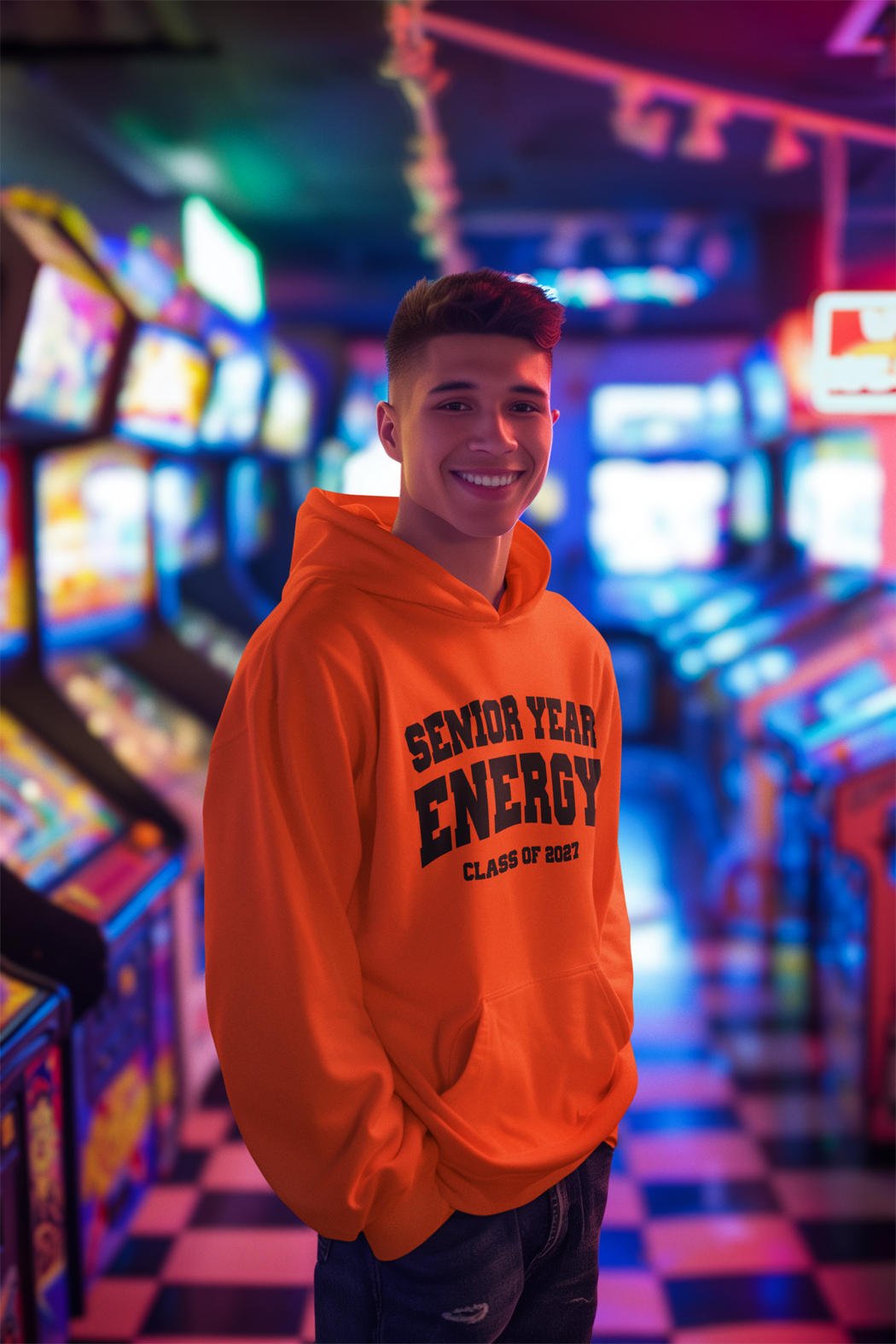 Senior Year Energy Class of 2027 Hoodie – Black Graphic