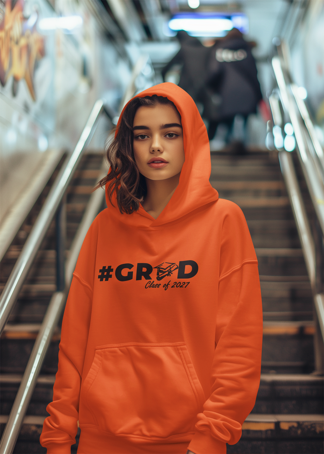 #GRAD Class of 2027 Graduation Hoodie – Black Graphic
