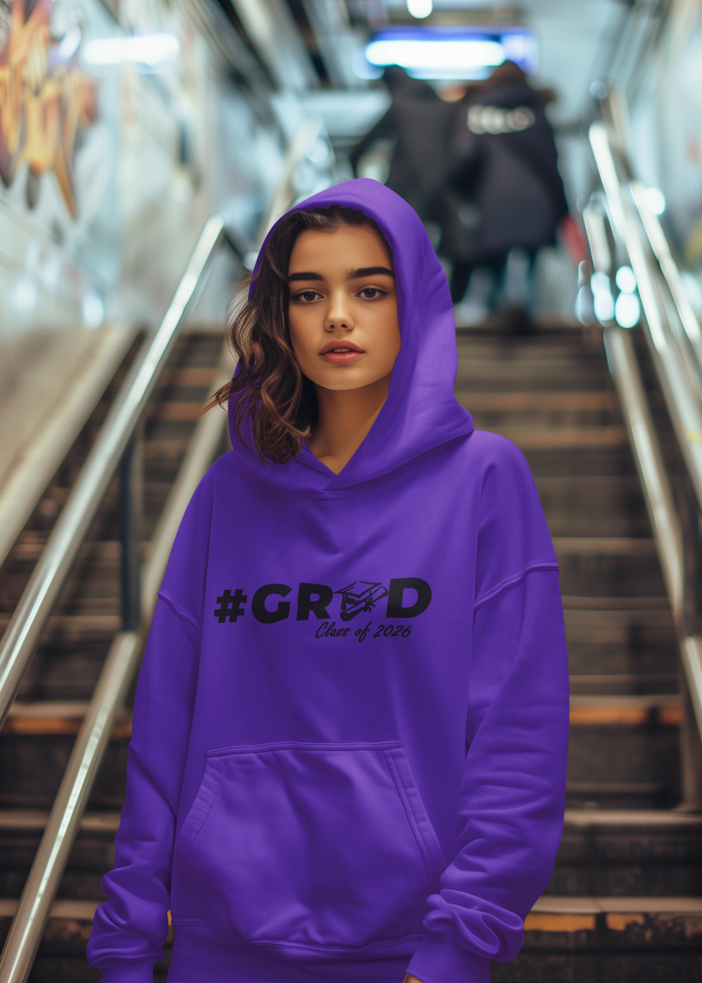 #GRAD Class of 2026 Graduation Hoodie – Black Design