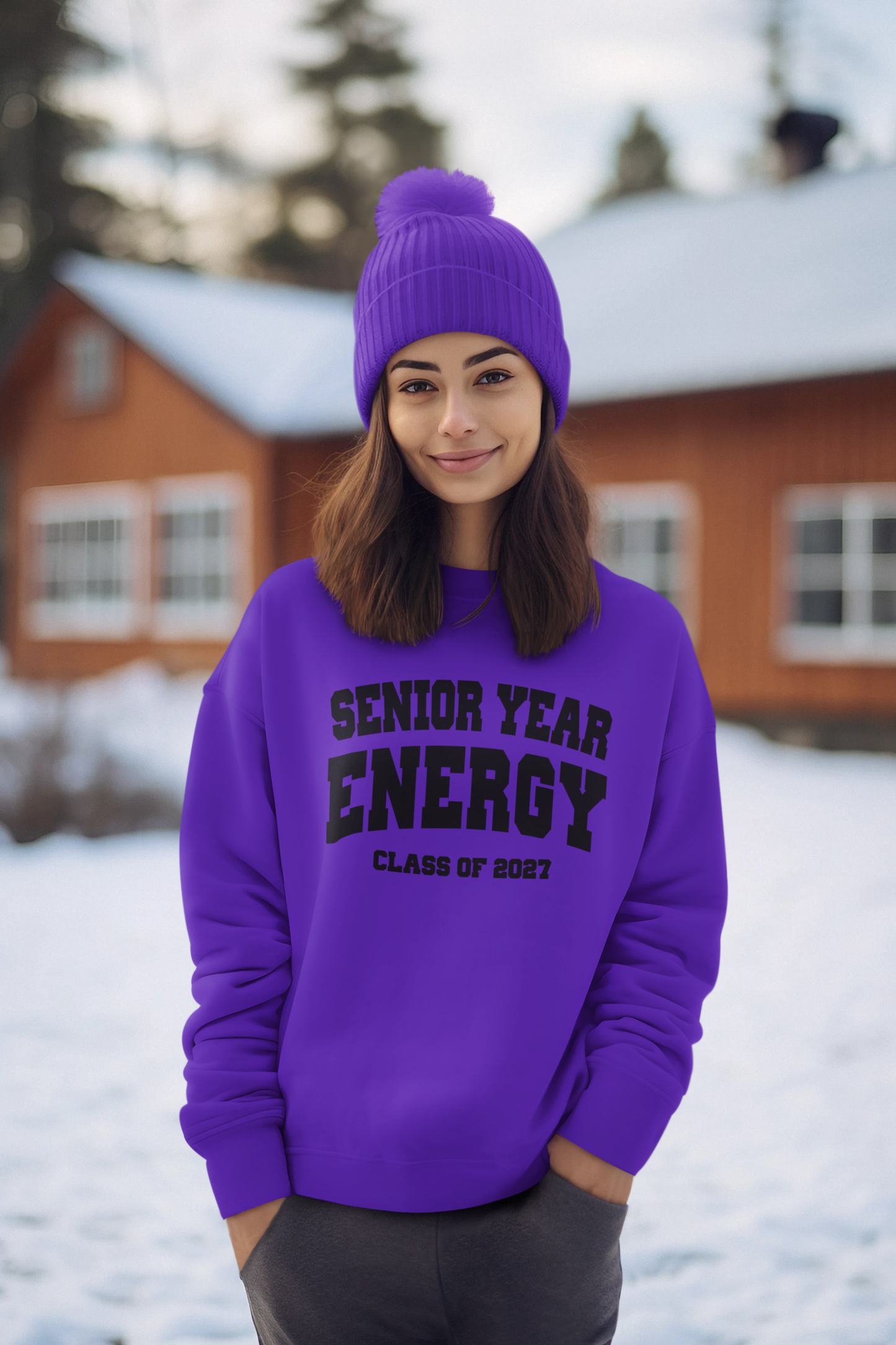 Senior Year Energy Class of 2027 Sweatshirt – Black Graphic