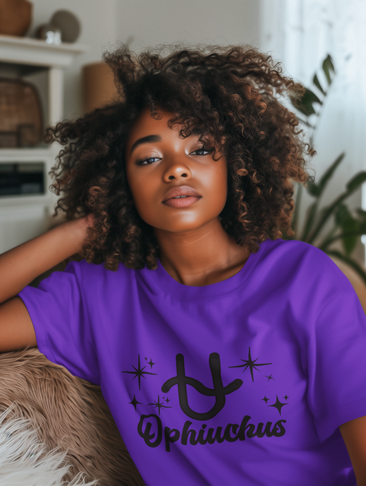 Ophiuchus Zodiac T-Shirt - Black Print | The 13th Sign. Unbothered.