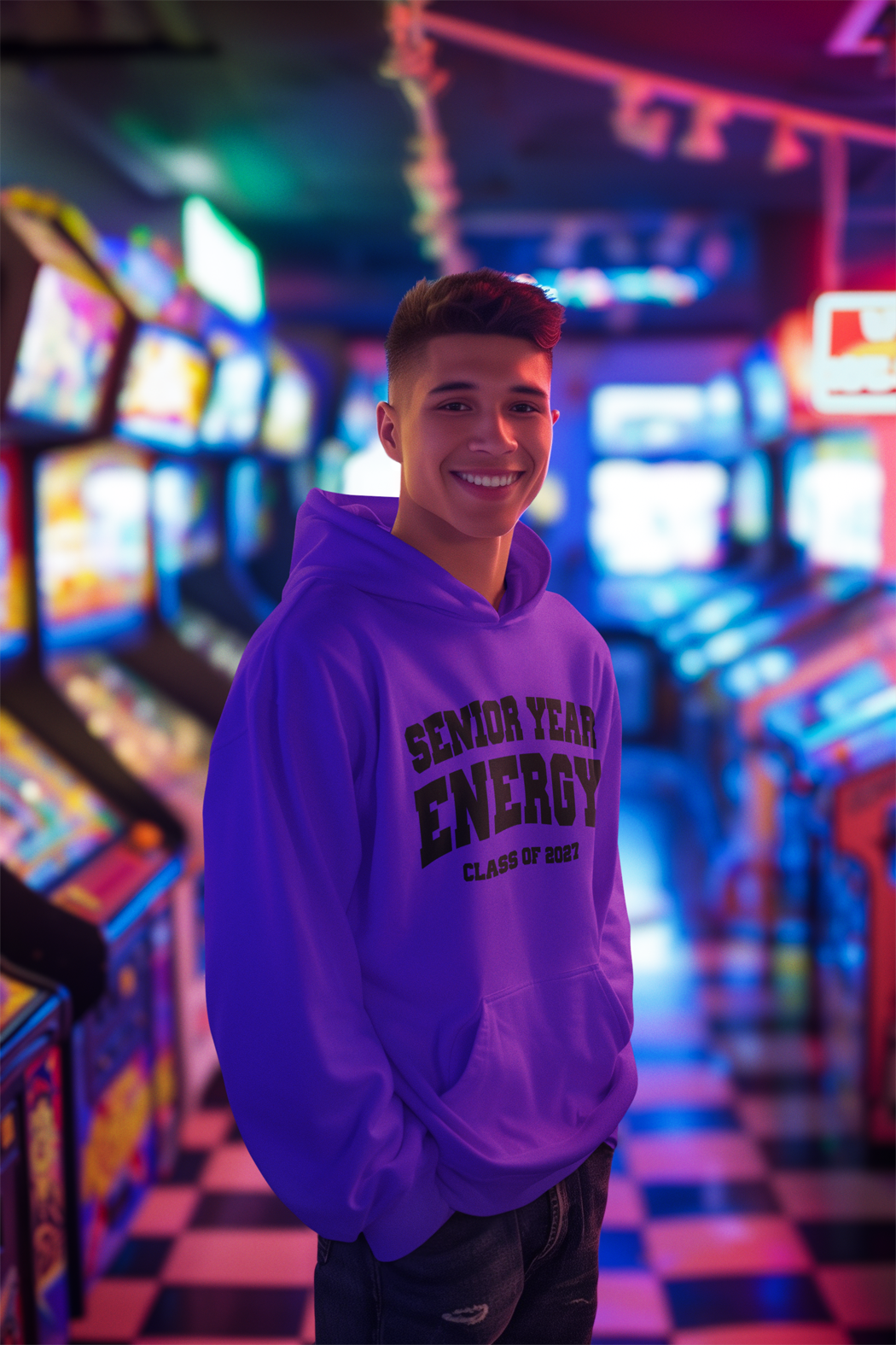 Senior Year Energy Class of 2027 Hoodie – Black Graphic