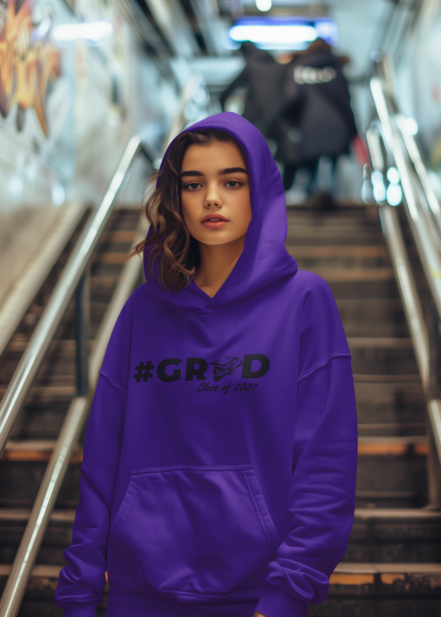 #GRAD Class of 2027 Graduation Hoodie – Black Graphic