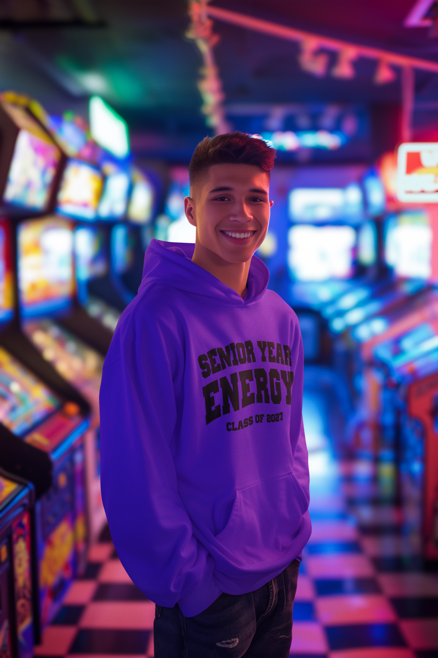 Senior Year Energy Class of 2027 Hoodie – Black Graphic