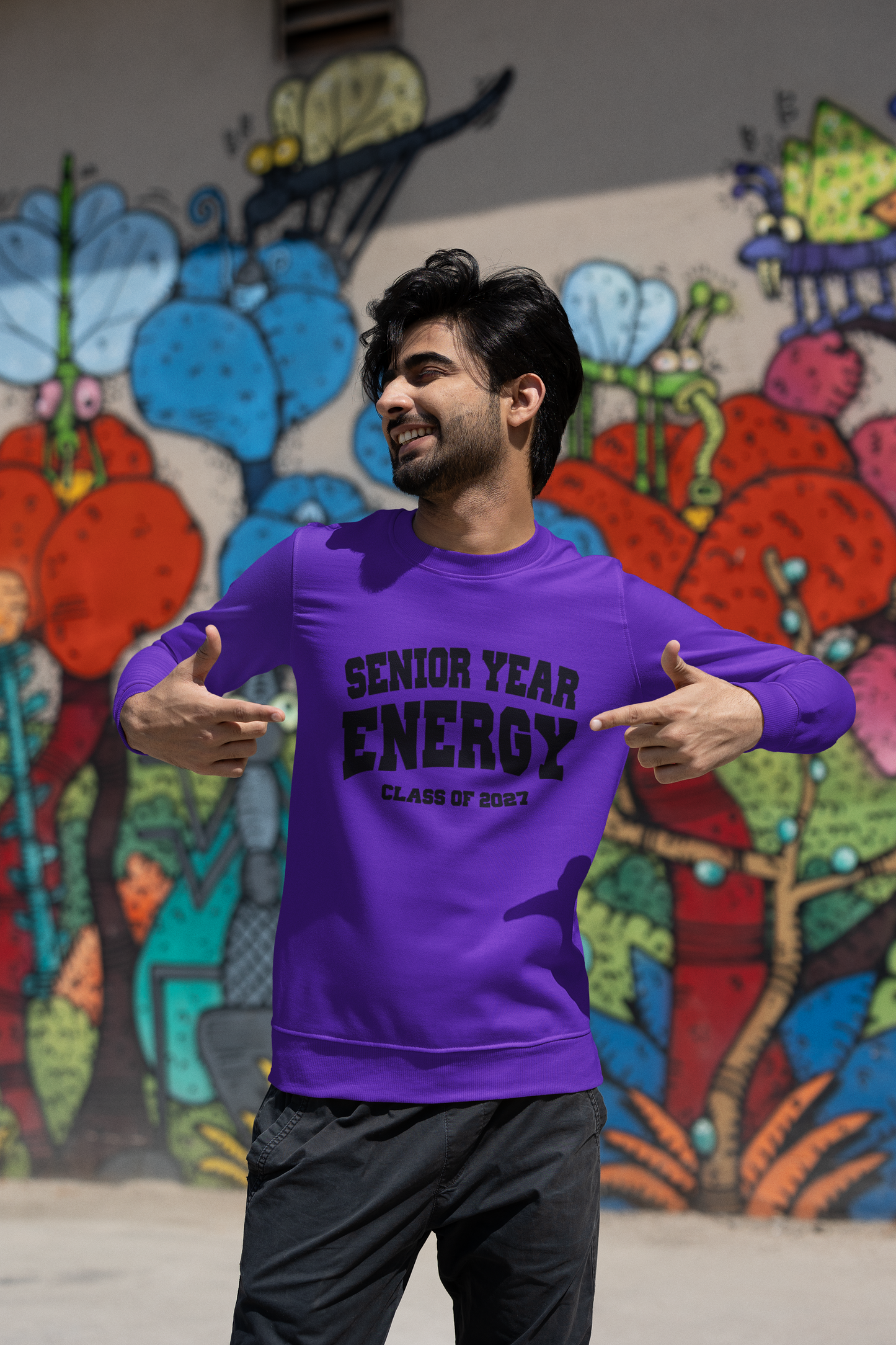Senior Year Energy Class of 2027 Sweatshirt – Black Graphic