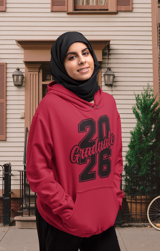 Class of 2026 Success Graduation Hoodie – Black Design