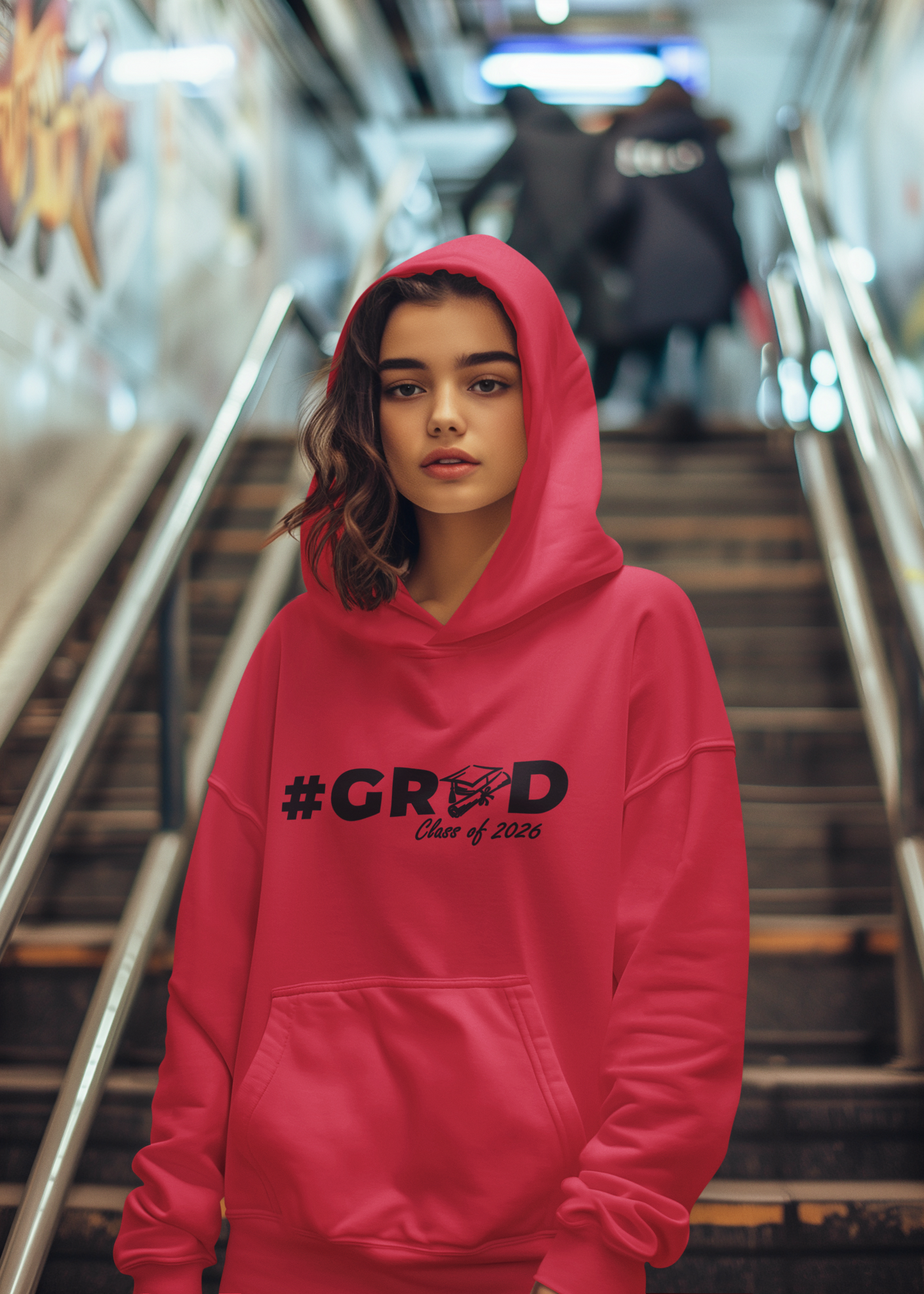 #GRAD Class of 2026 Graduation Hoodie – Black Design