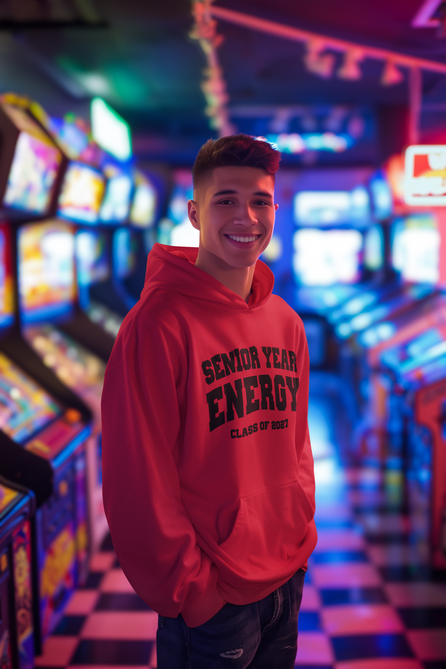 Senior Year Energy Class of 2027 Hoodie – Black Graphic