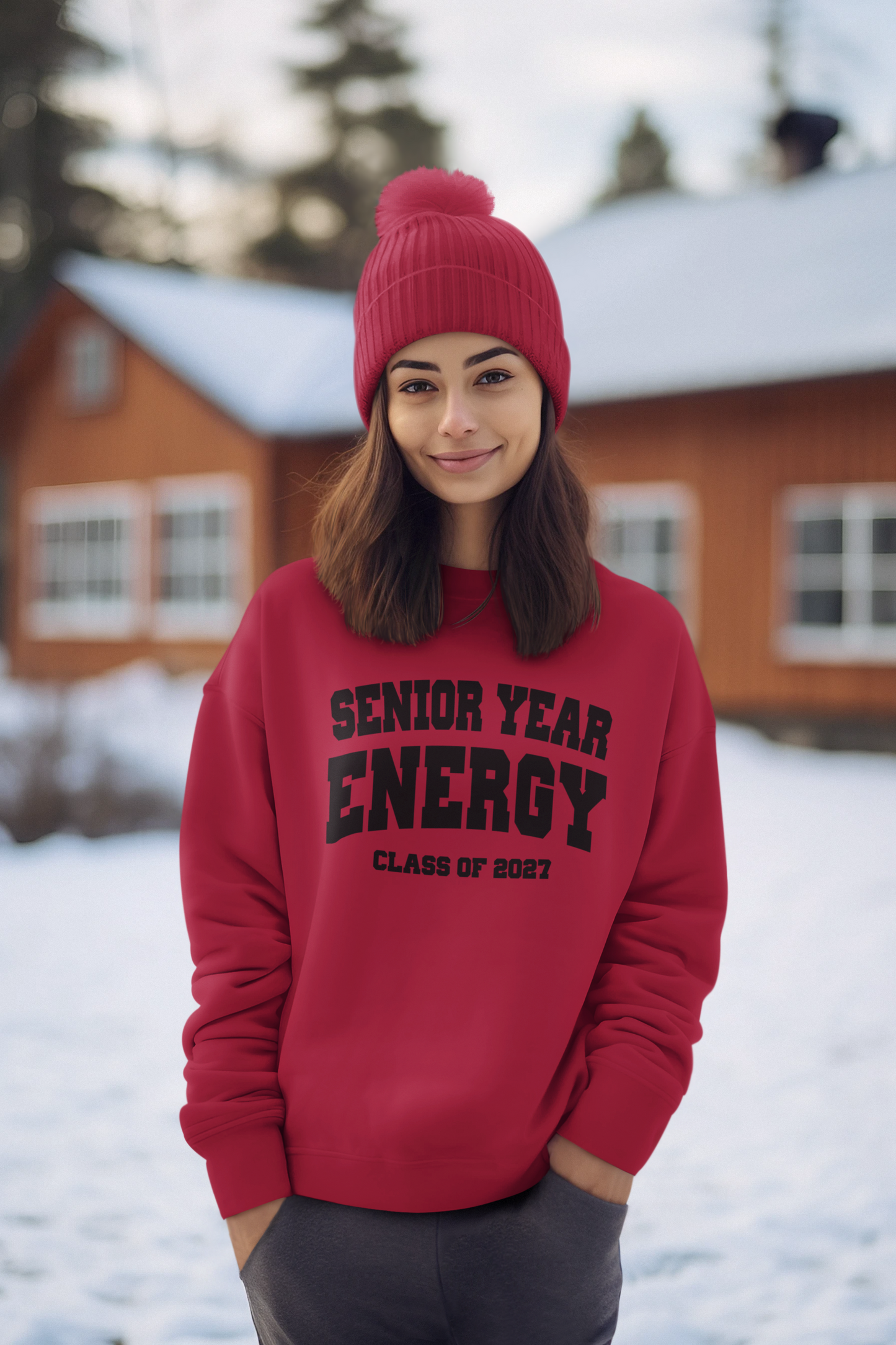 Senior Year Energy Class of 2027 Sweatshirt – Black Graphic