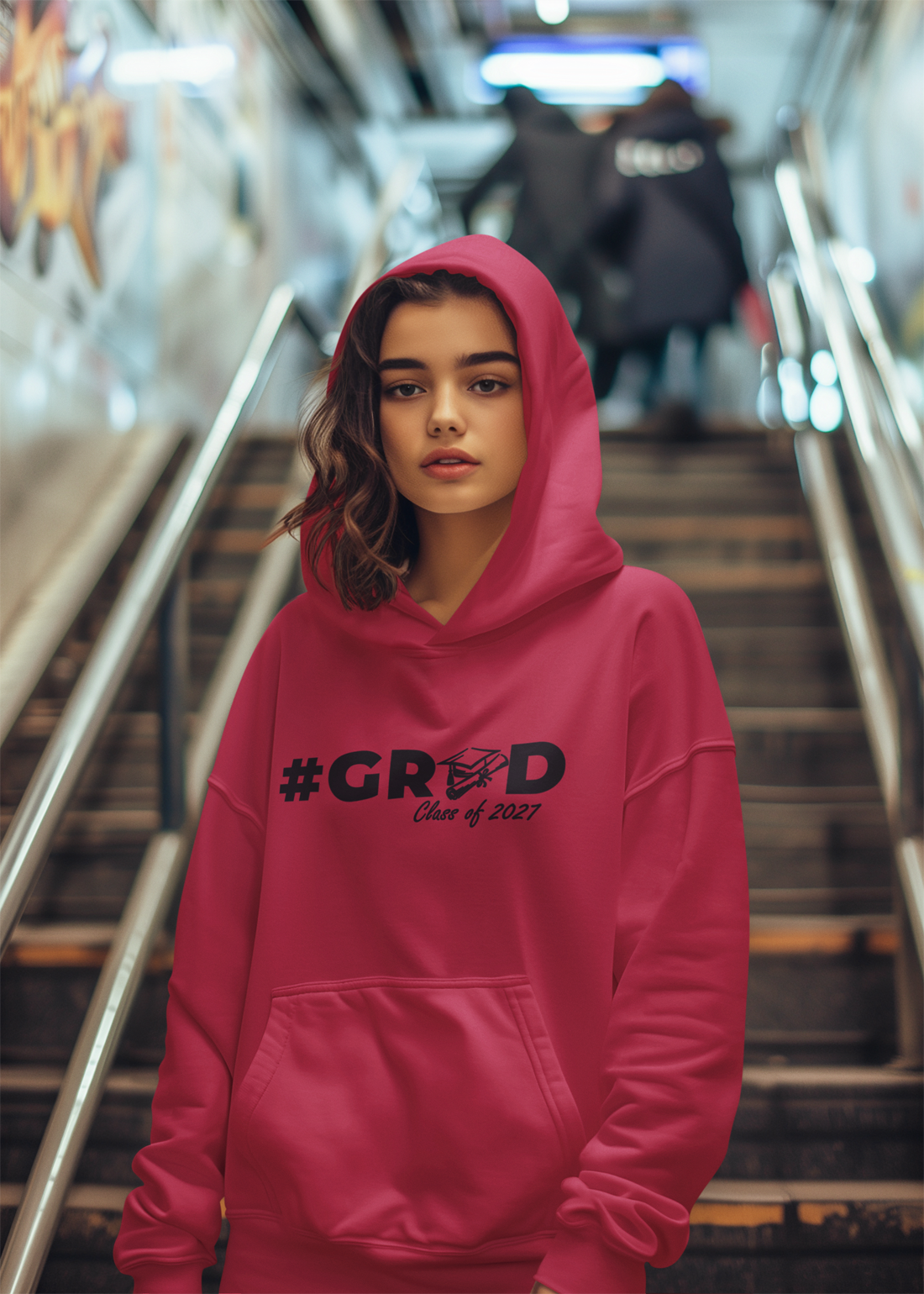 #GRAD Class of 2027 Graduation Hoodie – Black Graphic