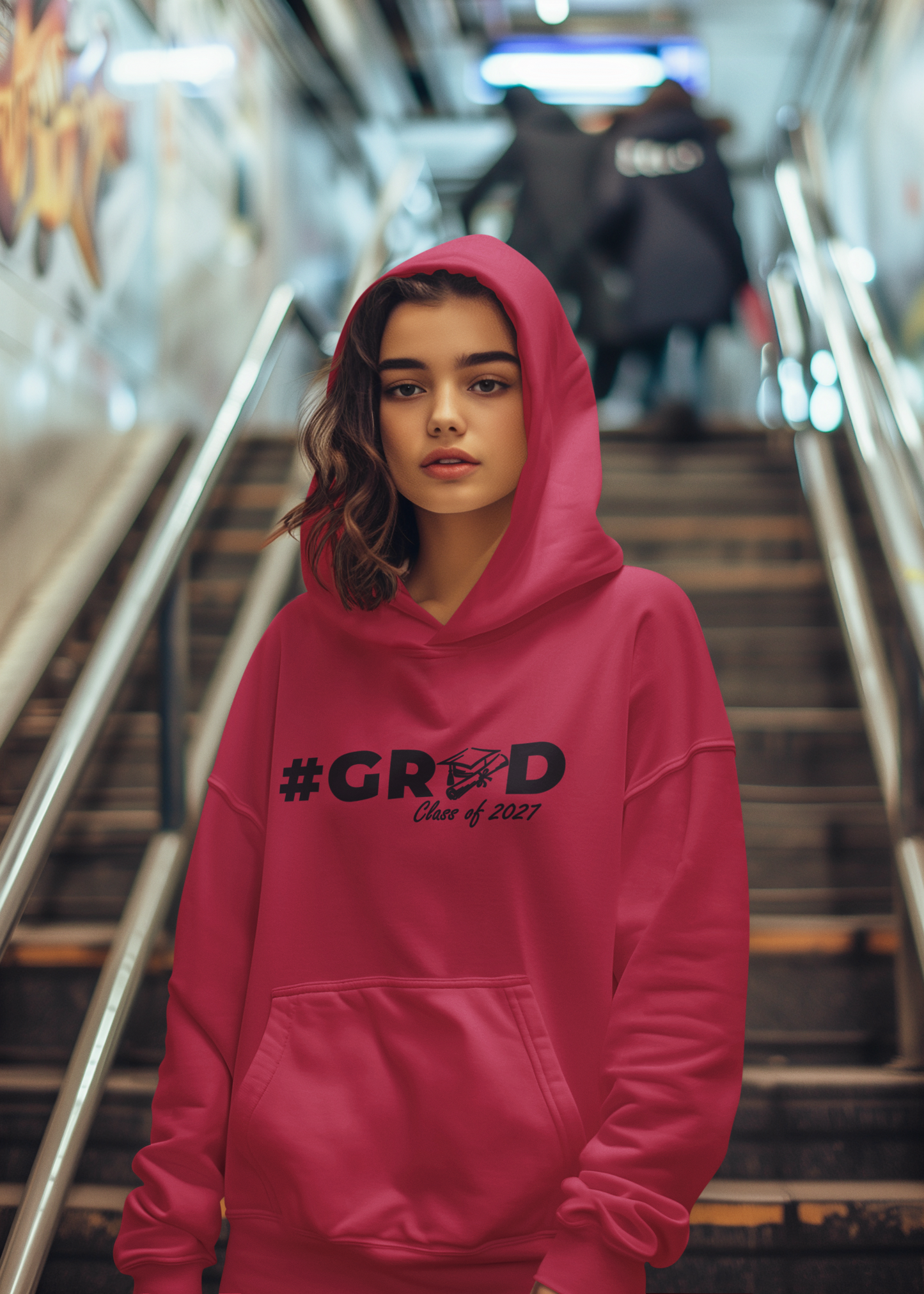 #GRAD Class of 2027 Graduation Hoodie – Black Graphic