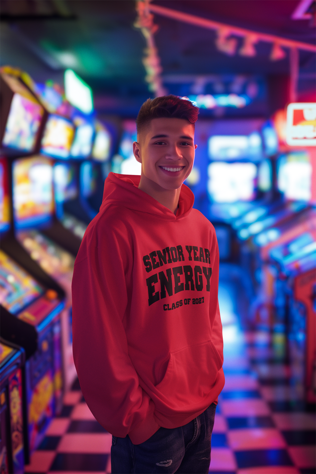 Senior Year Energy Class of 2027 Hoodie – Black Graphic