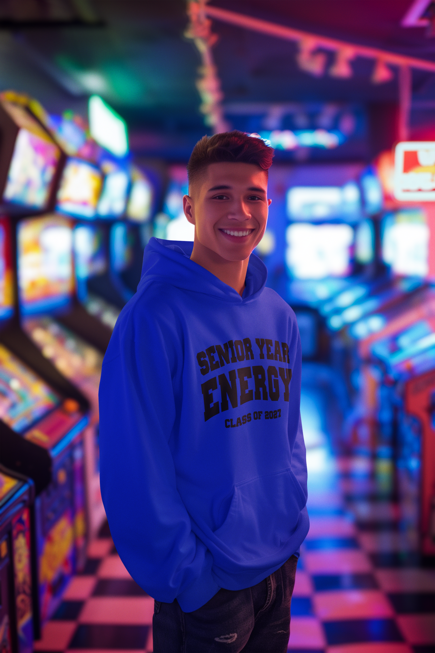 Senior Year Energy Class of 2027 Hoodie – Black Graphic