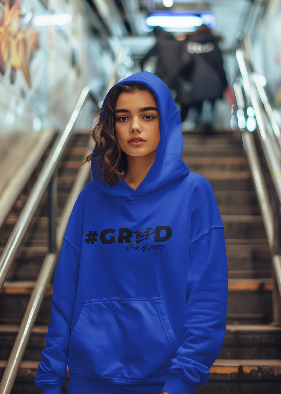 #GRAD Class of 2027 Graduation Hoodie – Black Graphic