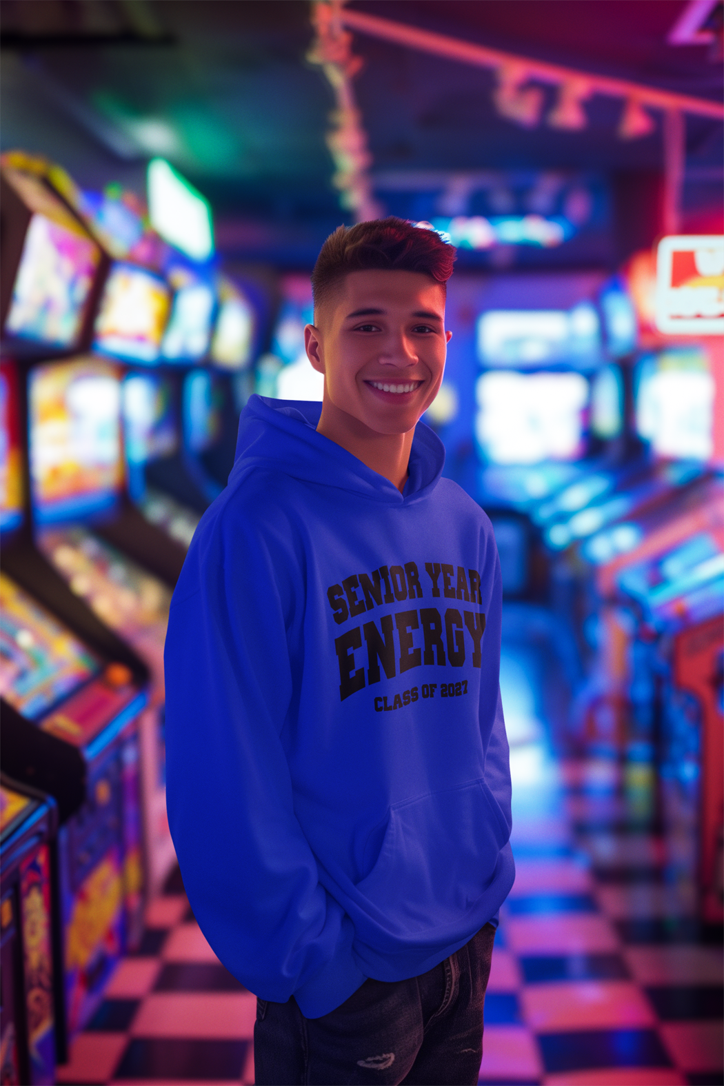 Senior Year Energy Class of 2027 Hoodie – Black Graphic