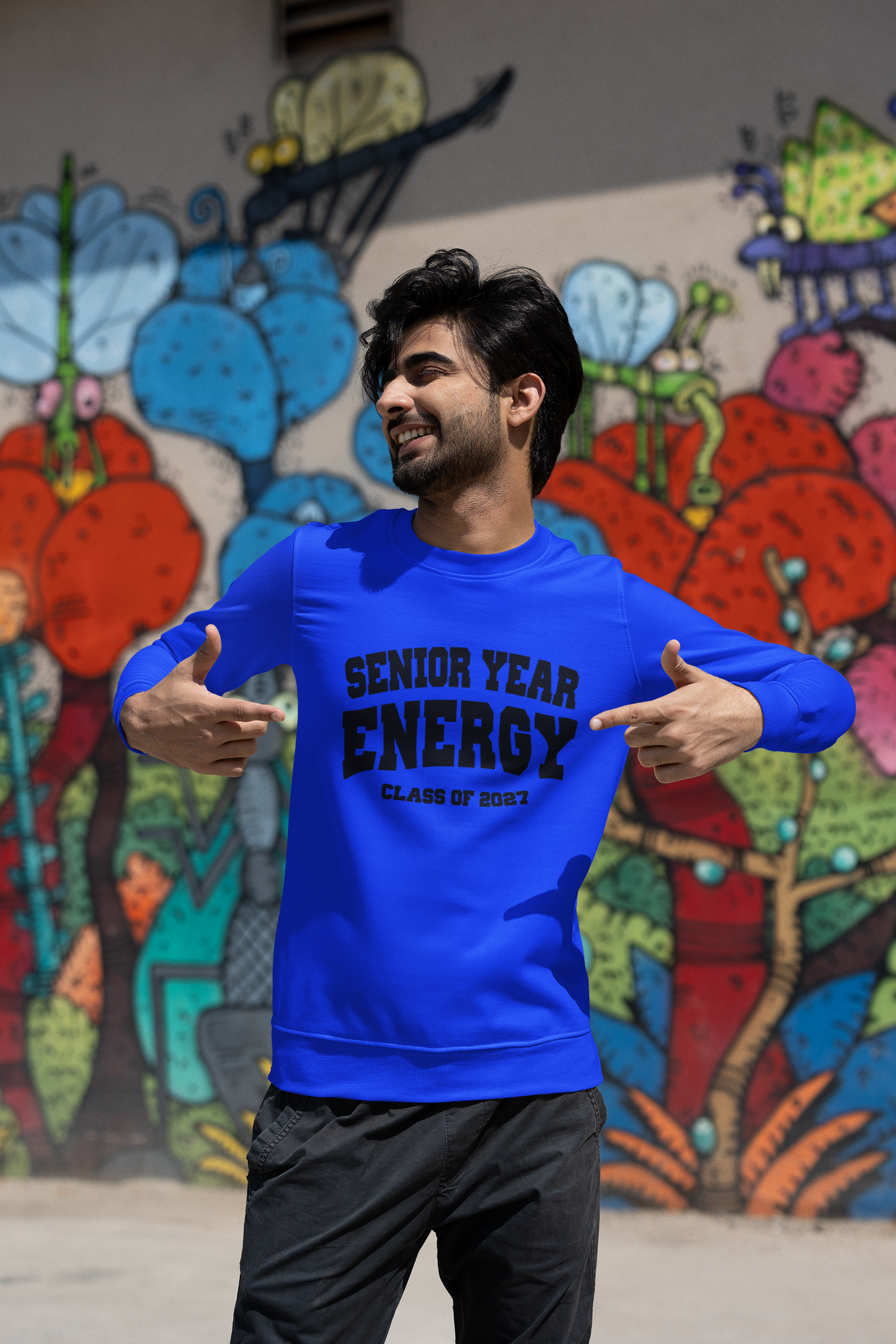 Senior Year Energy Class of 2027 Sweatshirt – Black Graphic