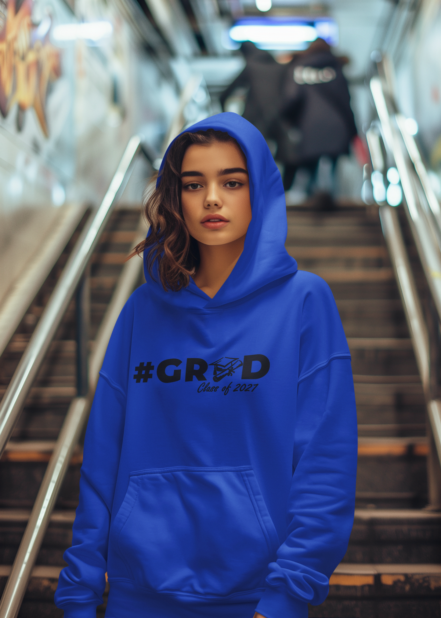 #GRAD Class of 2027 Graduation Hoodie – Black Graphic