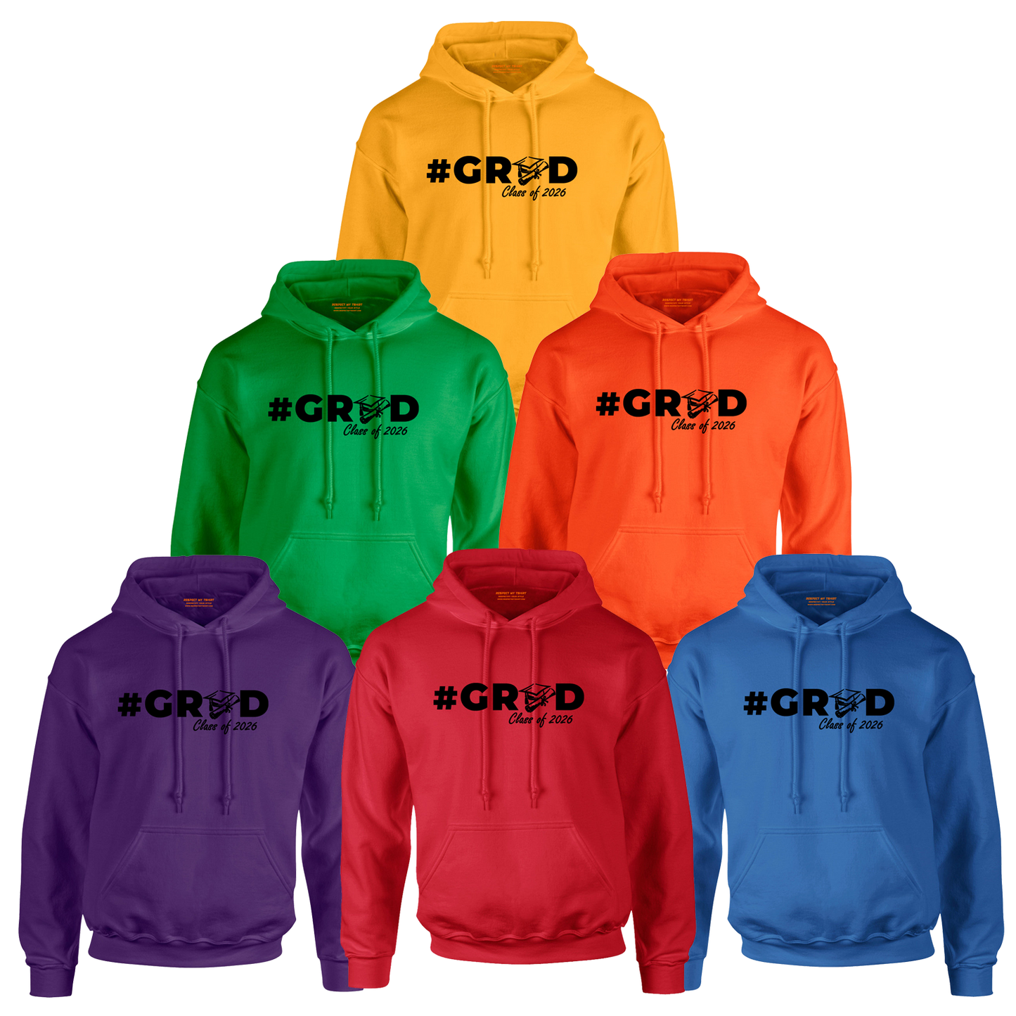 #GRAD Class of 2026 Graduation Hoodie – Black Design