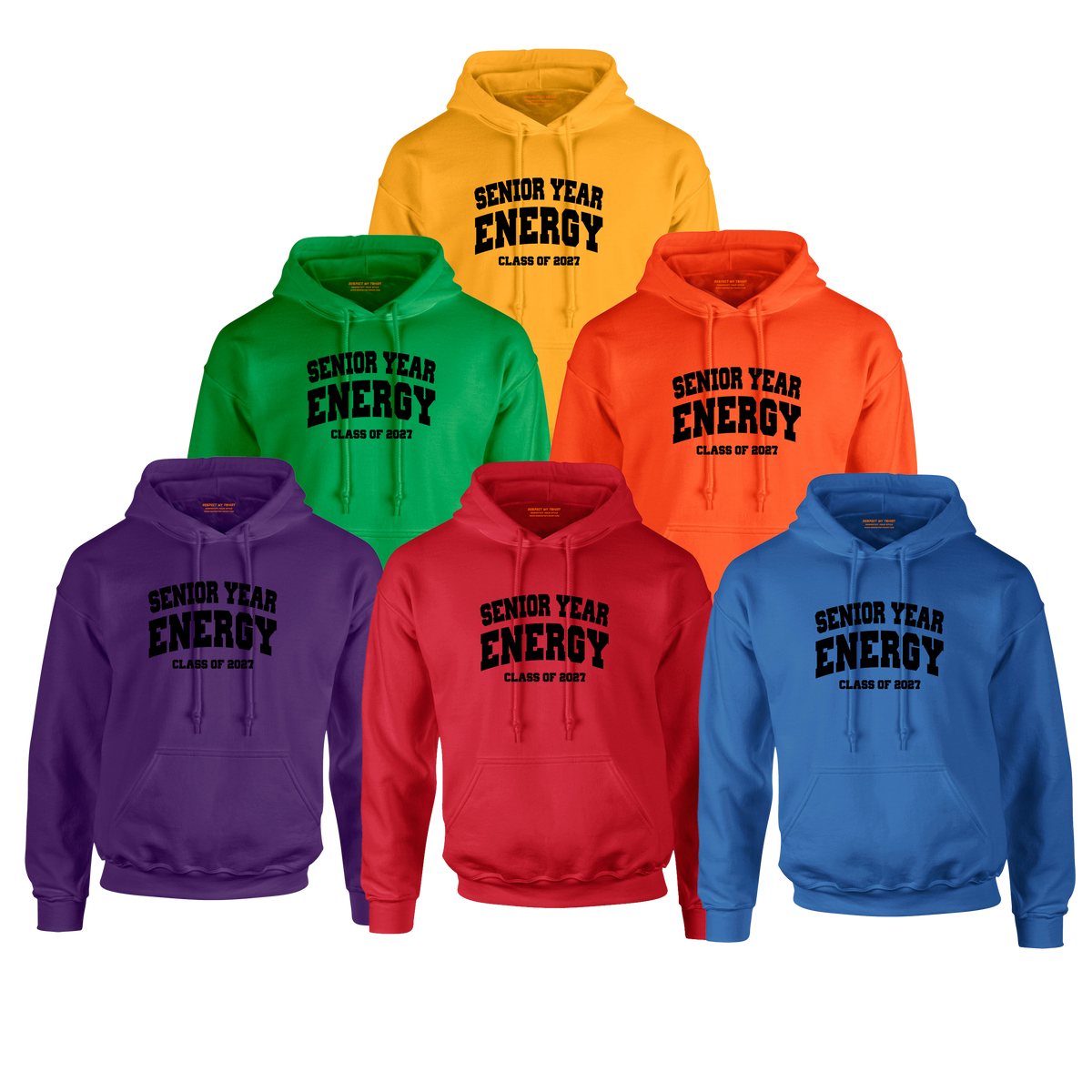 Senior Year Energy Class of 2027 Hoodie – Black Graphic
