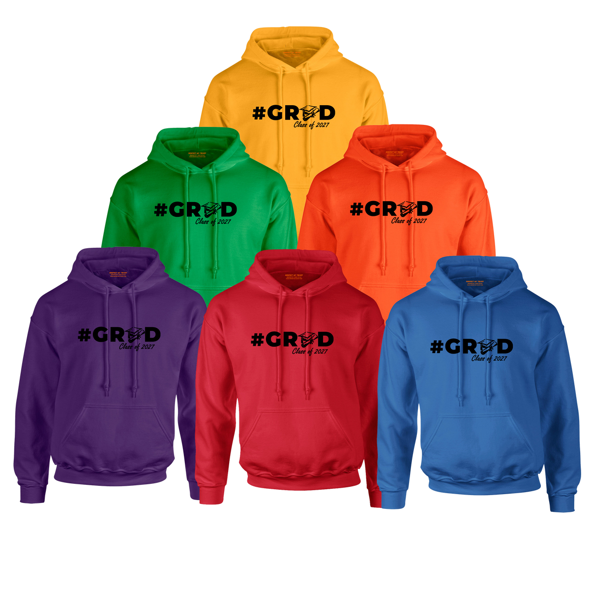 #GRAD Class of 2027 Graduation Hoodie – Black Graphic