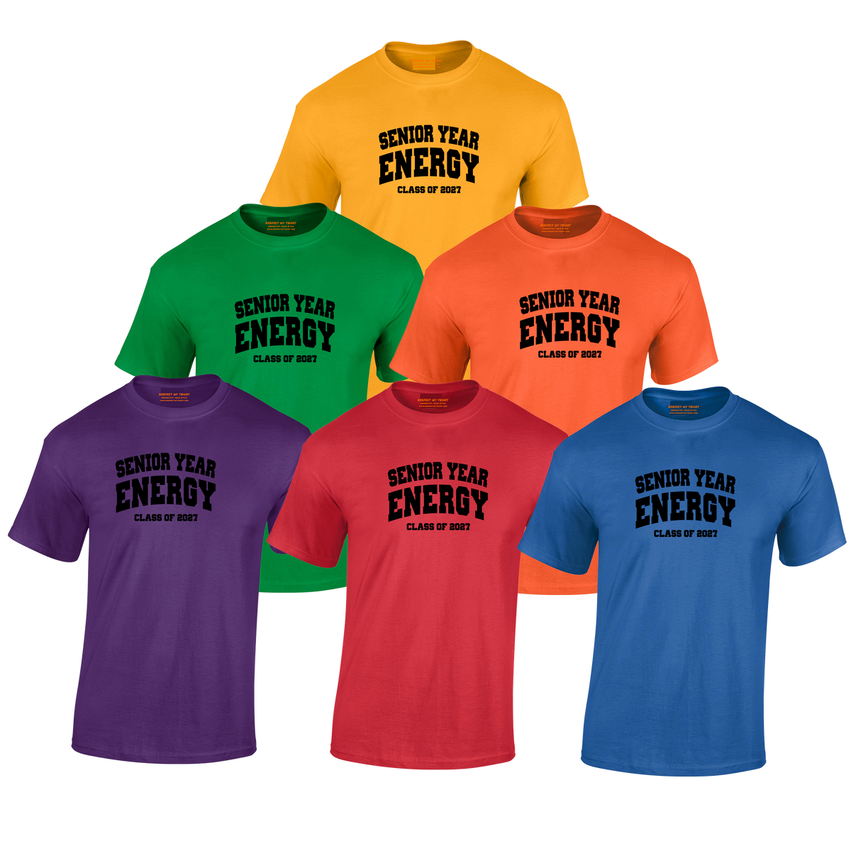 Senior Year Energy Class of 2027 T-Shirt – Black Graphic