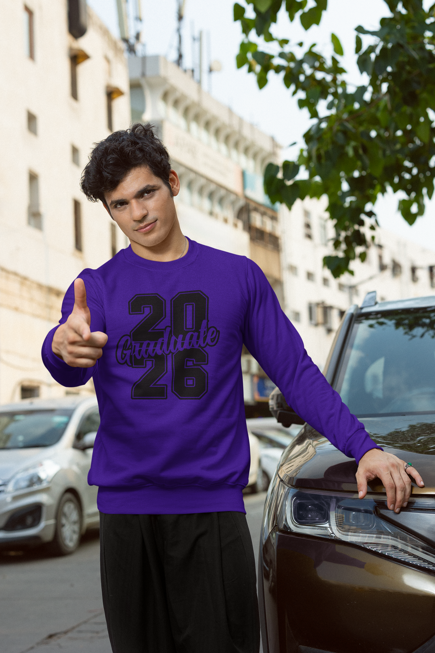 20Graduate26 Graduation Sweatshirt, Black Design image 2