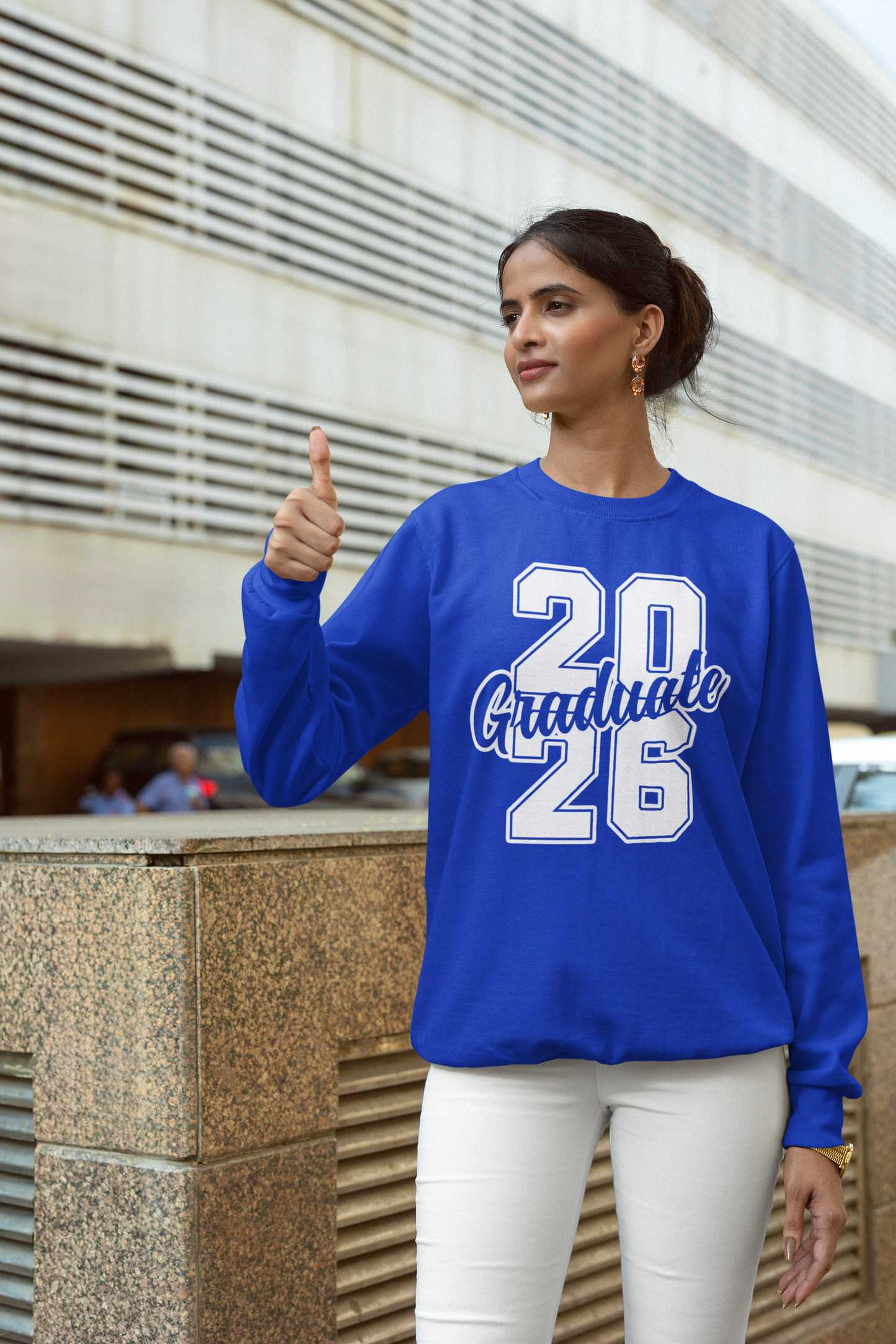 20Graduate26 Graduation Sweatshirt, White Design image 4