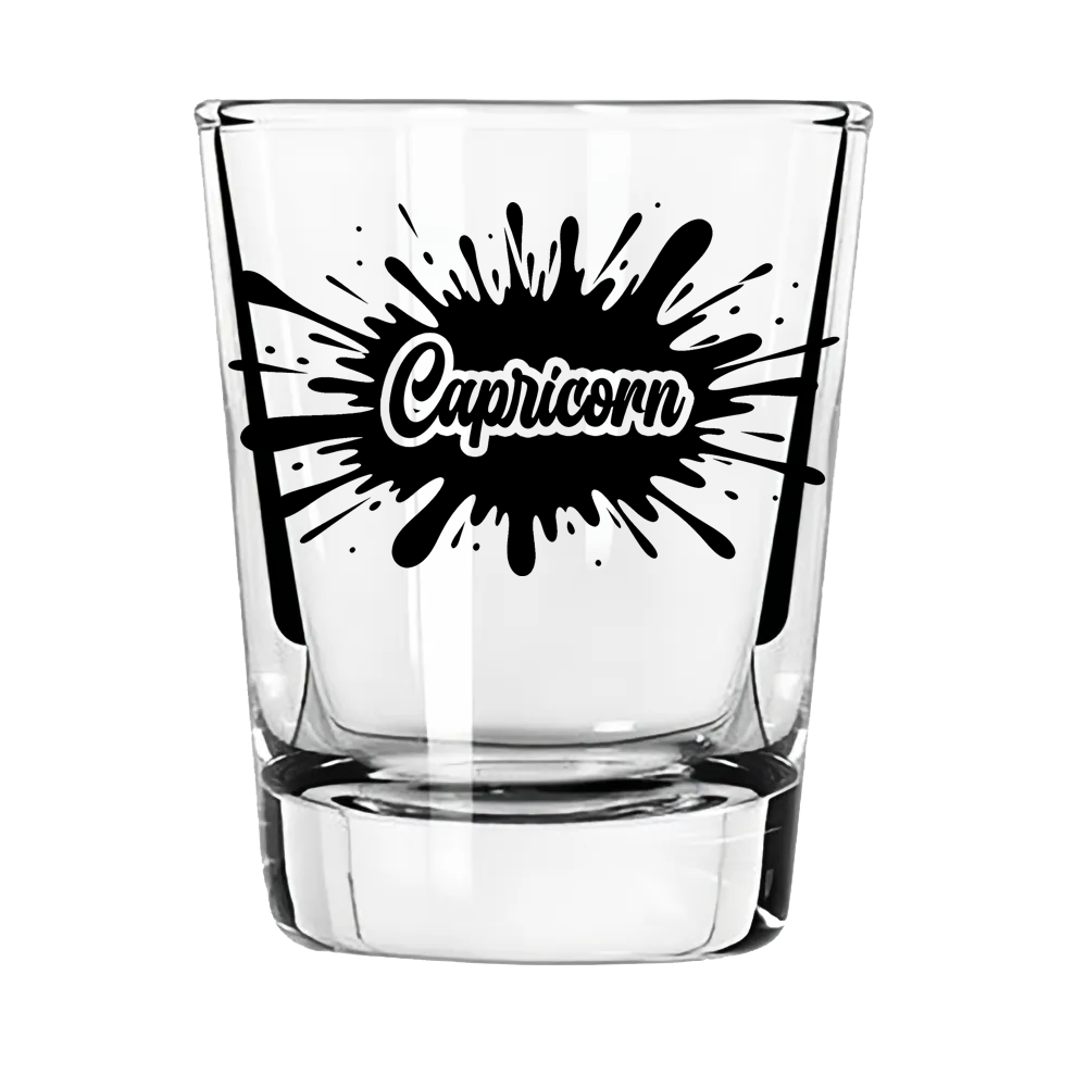 Capricorn Zodiac Shot Glass | Works Hard. Drinks Harder.